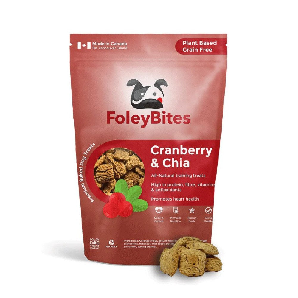 Organic Cranberry Chia Seed Dog Treats - Grain-Free, All-Natural Dog Biscuits for Small & Large Breeds - Perfect for Training Rewards & Dental Health