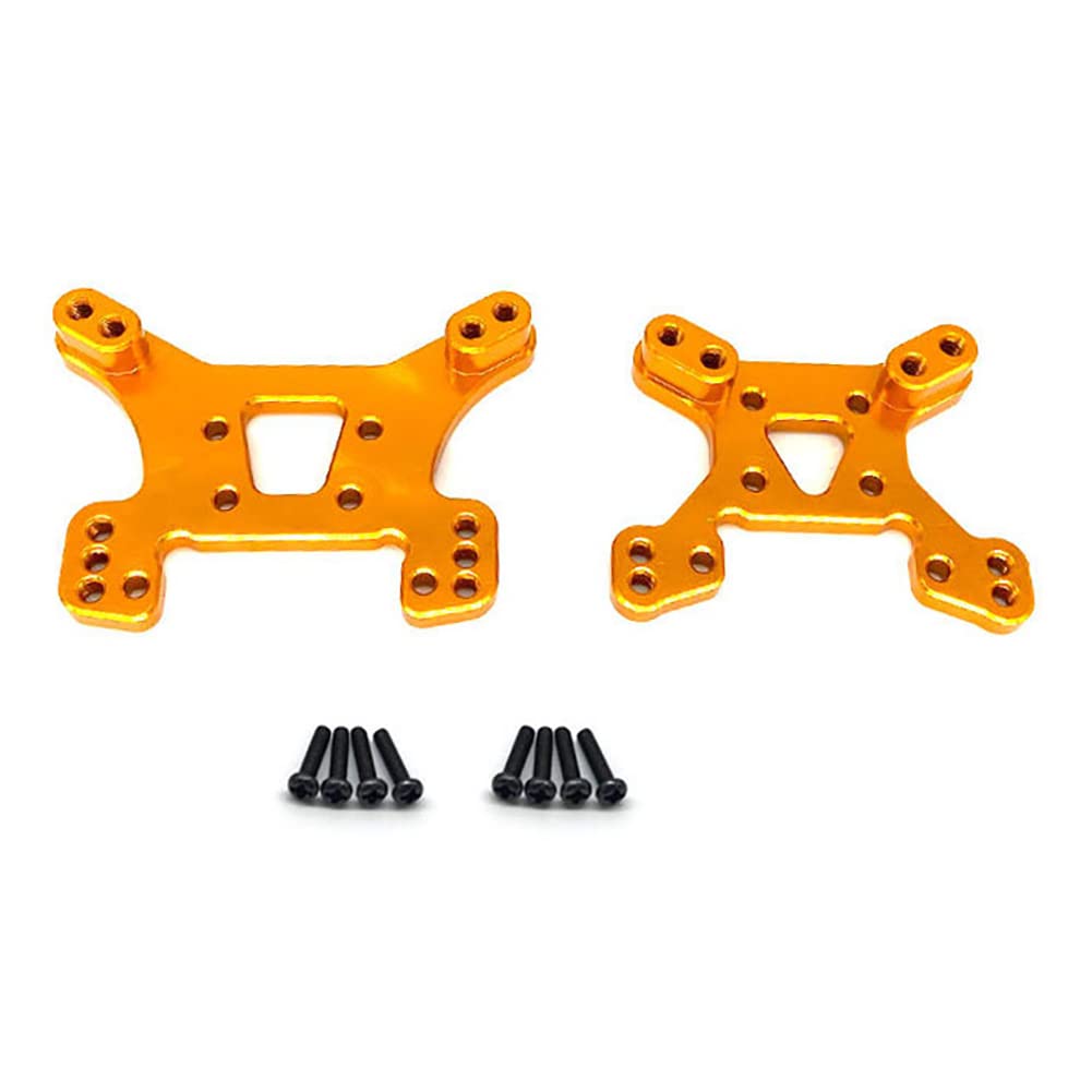 Metal Front & Rear Shock Absorber with Shock Tower Mount & M3 Screws for 1/14 RC 144001 Crawler Car - Golden Upgrade Parts | Off-Road Racing, Rock Crawling, RC Car Modifications