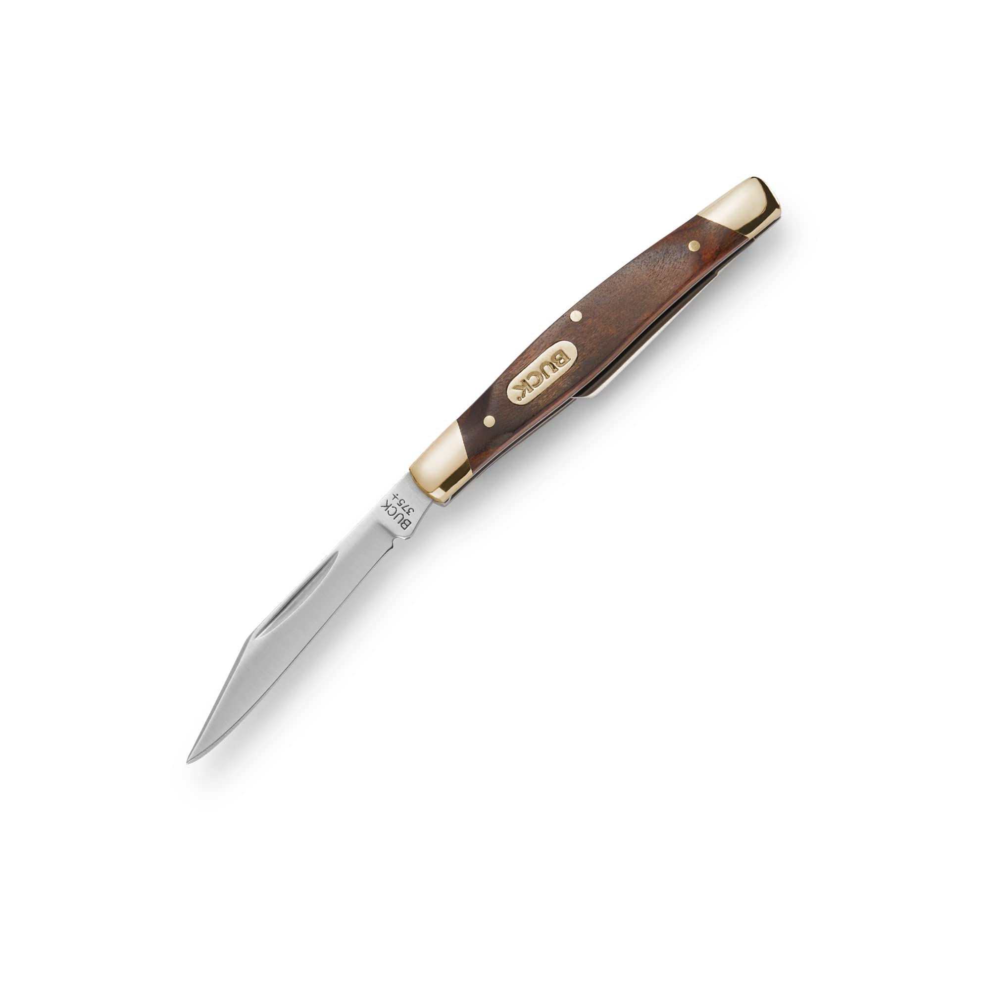 Buck Knives 375 Deuce 2-Blade Folding Pocket Knife with Wood Handle - Compact EDC Knife for Camping, Hiking & Outdoor Adventures