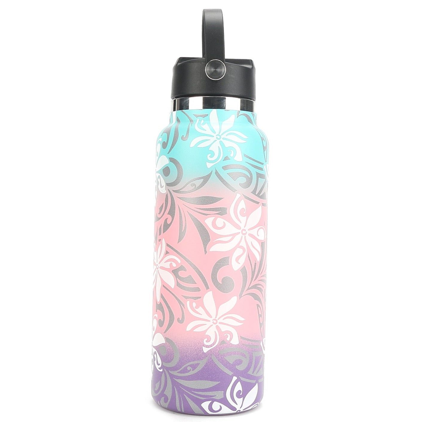 40oz Insulated Stainless Steel Water Bottle - Tiare Infinity Aqua Pink & Purple - Keeps Drinks Cold 24Hrs/Hot 12Hrs - Perfect for Gym, Hiking, Travel & Outdoor Activities