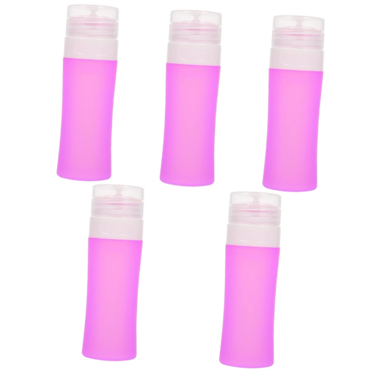 5-Pack Silicone Travel Bottles for Shampoo, Conditioner & Lotion - Leak-Proof Cosmetic Containers for Toiletries, Makeup & Skincare - Perfect for Airplane Carry-On, Gym Bag & Vacation Essentials