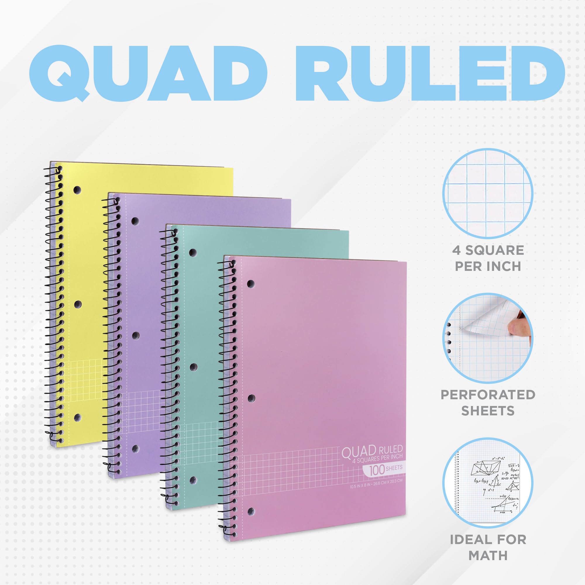 Graph Paper Spiral Notebook - 10.5