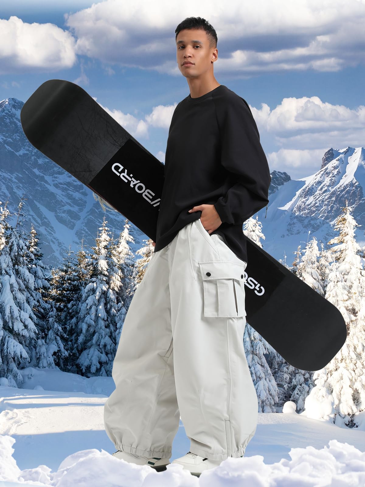 Men's & Women's Waterproof Snowboard Pants - Insulated Winterproof Loose Fit Ski Pants for Snowboarding & Outdoor Activities | Perfect for Skiing, Snowboarding & Winter Sports