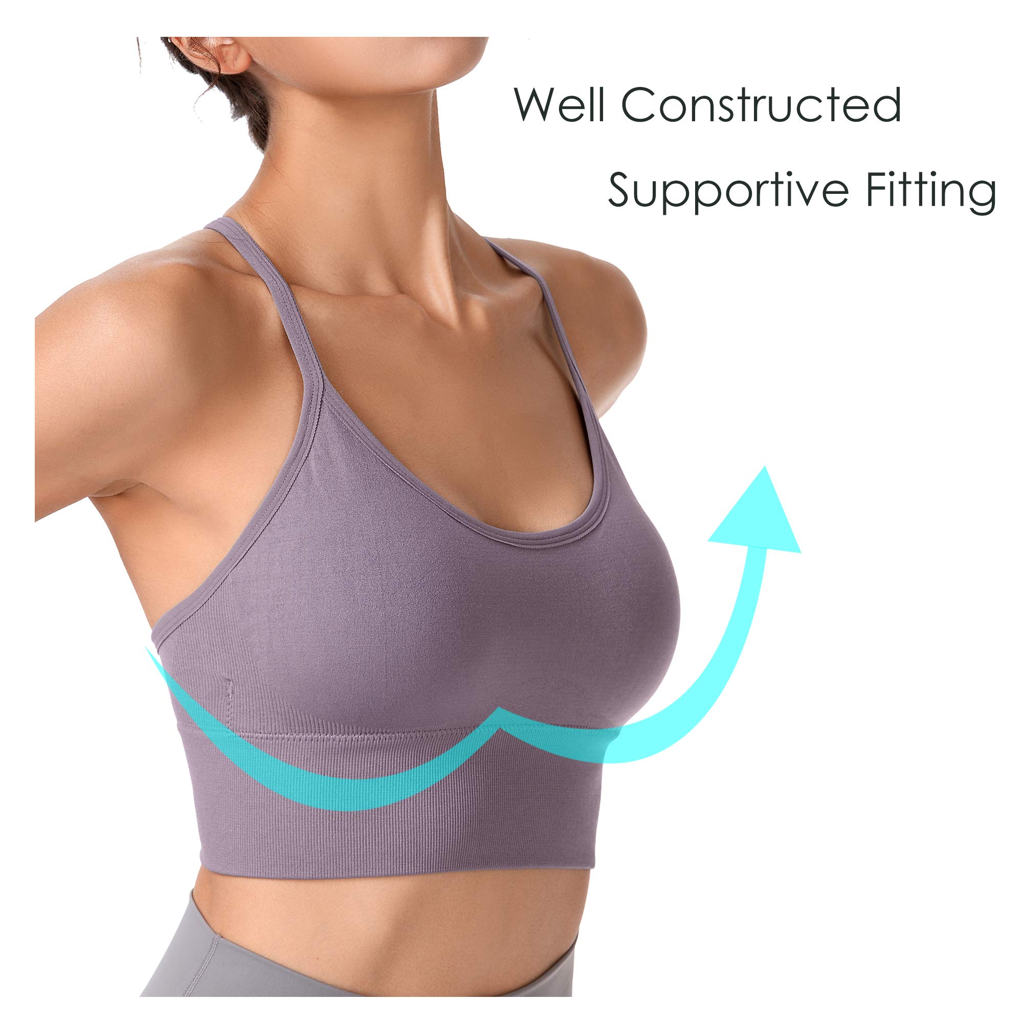 Evercute Padded Racerback Sports Bra for Yoga & Fitness Workouts