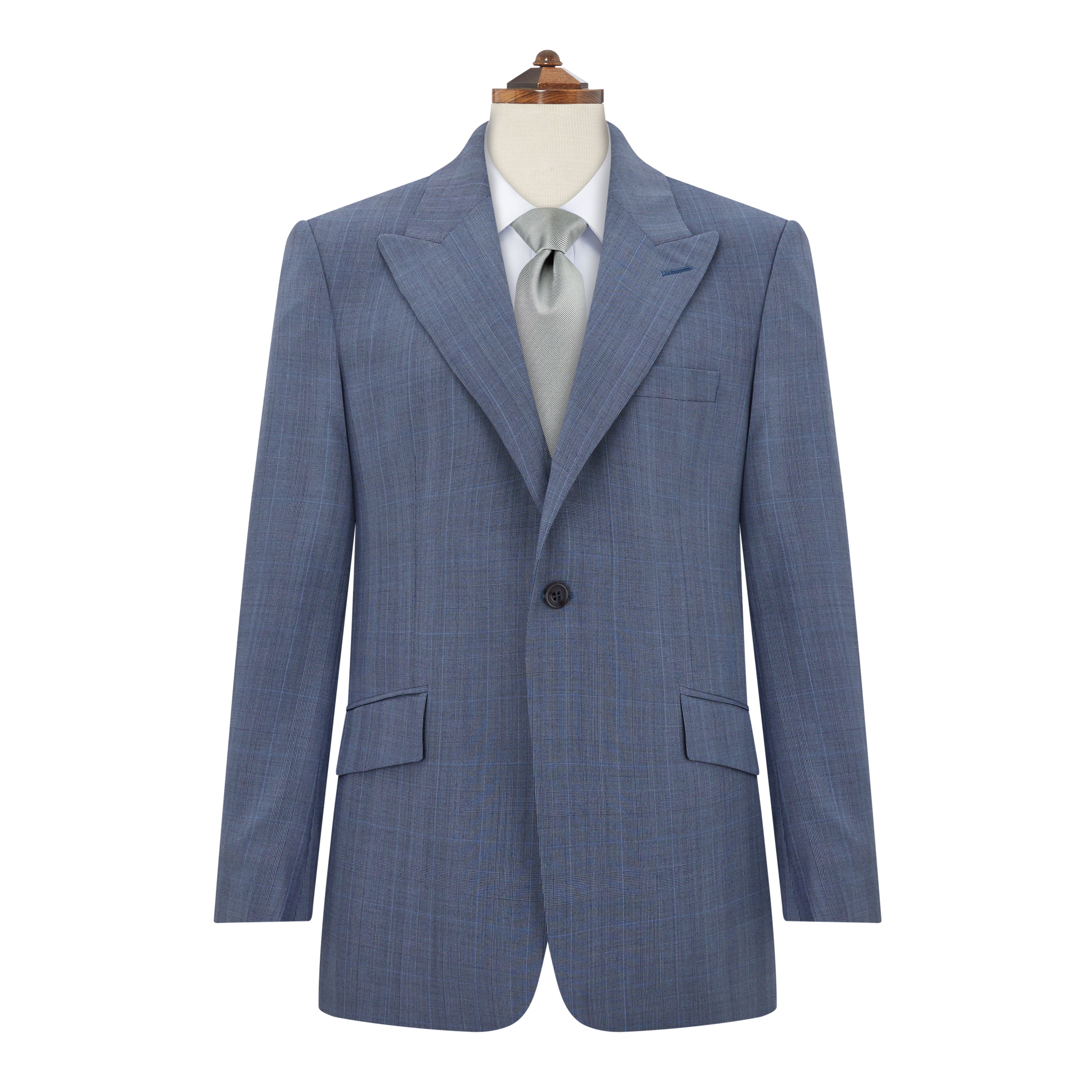 Holborn Blue Grey Prince Of Wales Check Suit - Premium Men's Business Formal Wear for Office, Weddings & Special Occasions