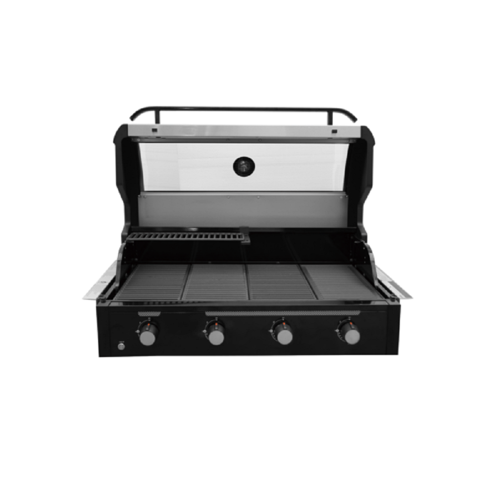 Artusi ABIBBQ4 Halmo Built-In 4 Burner Gas Grill with Stainless Steel Burners - Outdoor BBQ Grill for Patio, Backyard, and Camping - Black