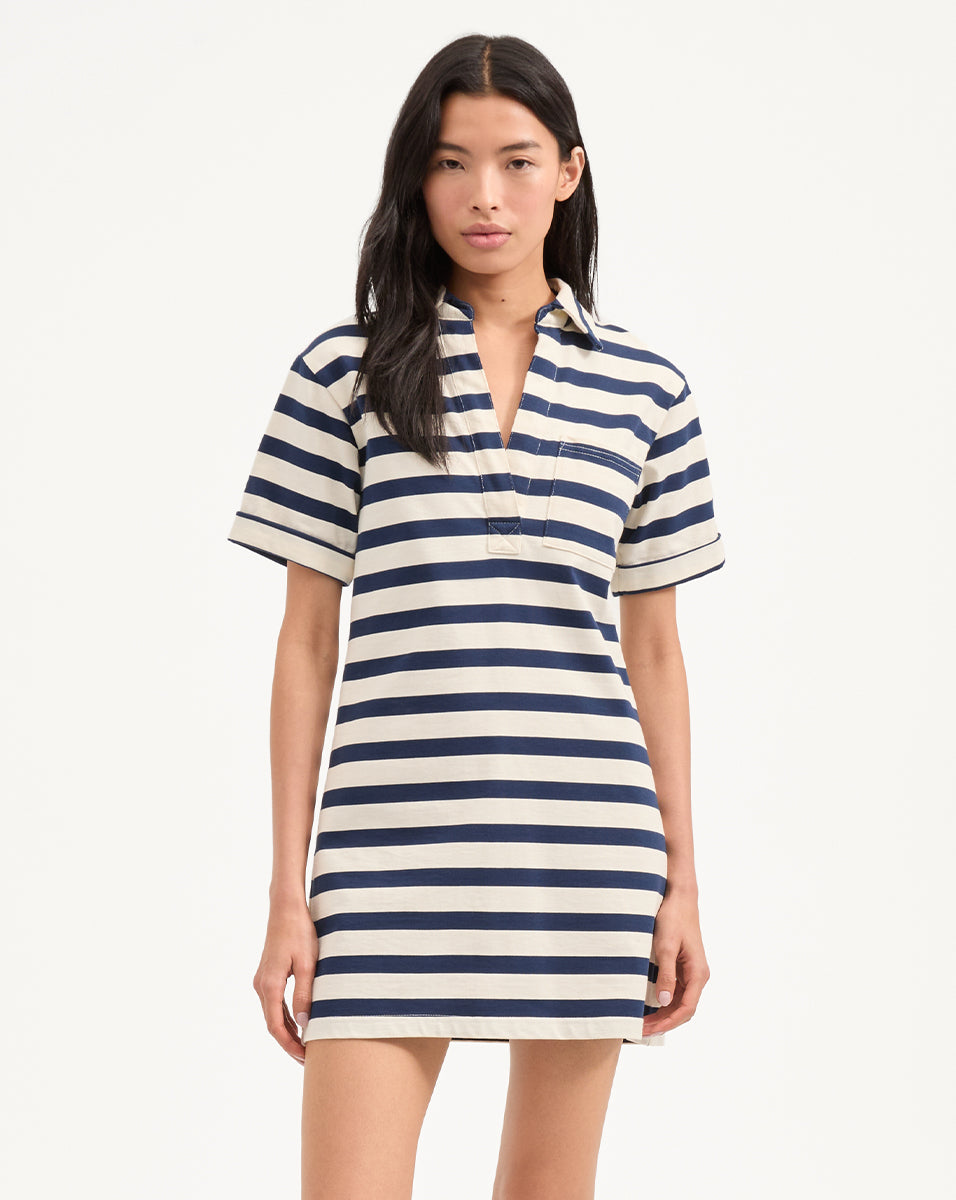 Cayden Women's Polo Dress - Casual Short Sleeve Cotton Blend T-Shirt Dress for Golf, Tennis & Everyday Wear