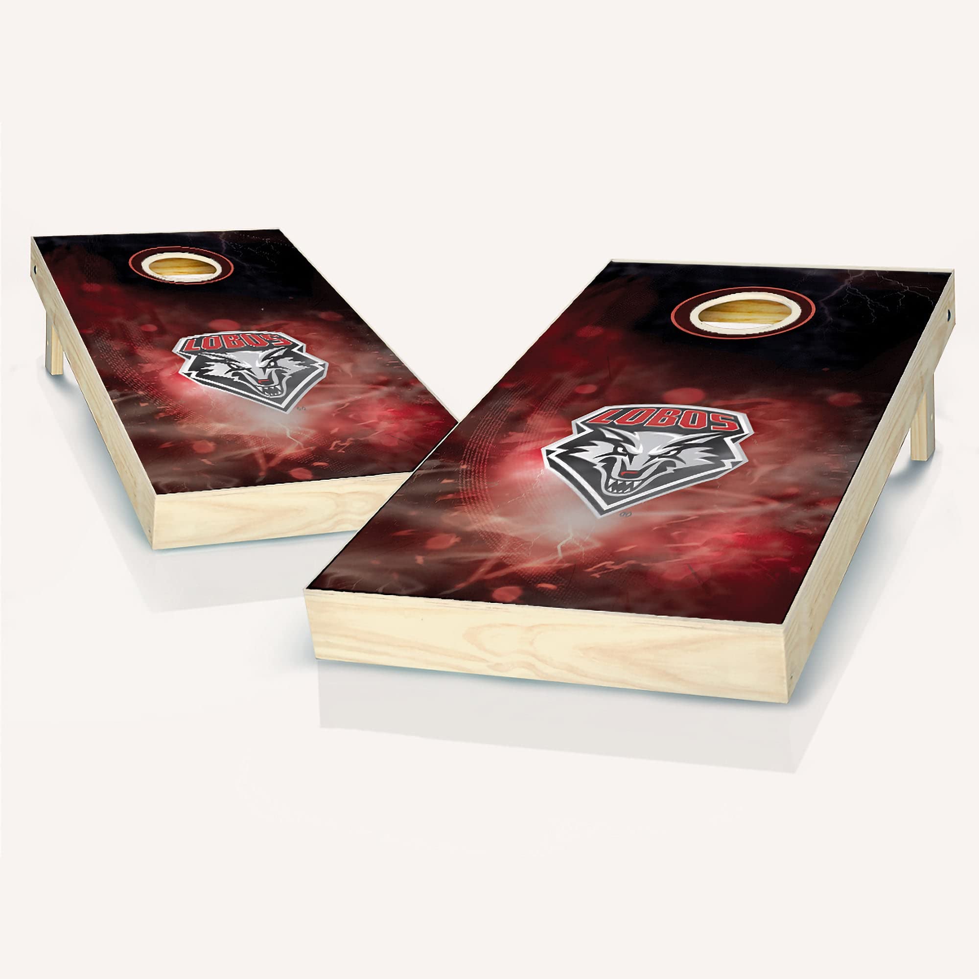 Skip's Garage New Mexico Smoke Cornhole Board Set - Custom Team Logo Design - Regulation Size Cornhole Game Boards for Tailgating, Backyard Parties & Outdoor Events