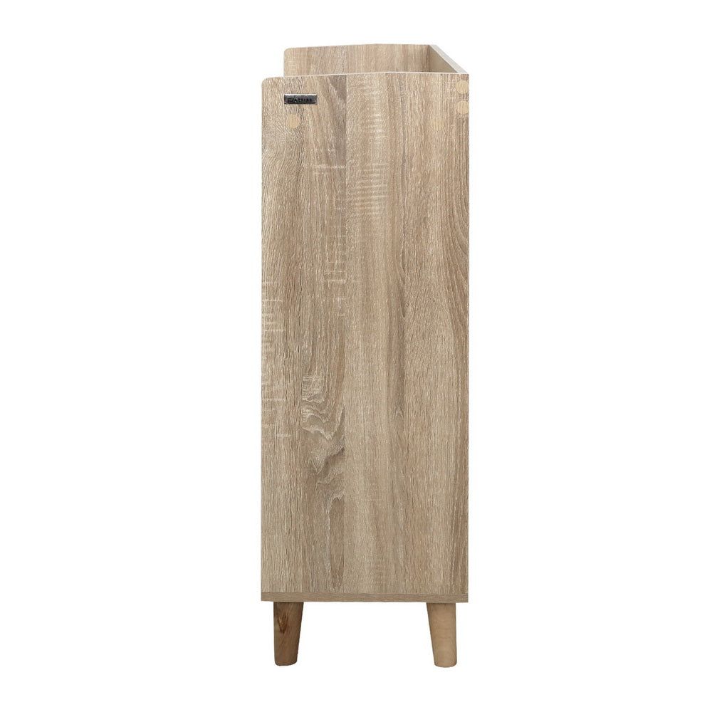 120cm Wooden Shoe Storage Cabinet with Drawers - Shoe Organizer Rack for Entryway, Closet & Bedroom - Space Saving Shoe Cupboard for Home Organization