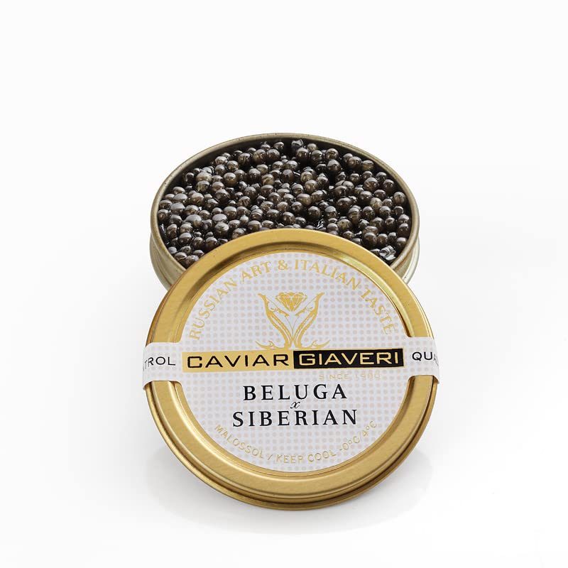 Premium Royal Beluga Hybrid Caviar Gift Set - World's Best Black Caviar (Huso huso x baerii) | 1.75oz (50g) Glass Jar with Free Blinis & Spoons | Gourmet Luxury Food for Special Occasions, Weddings & Gifts