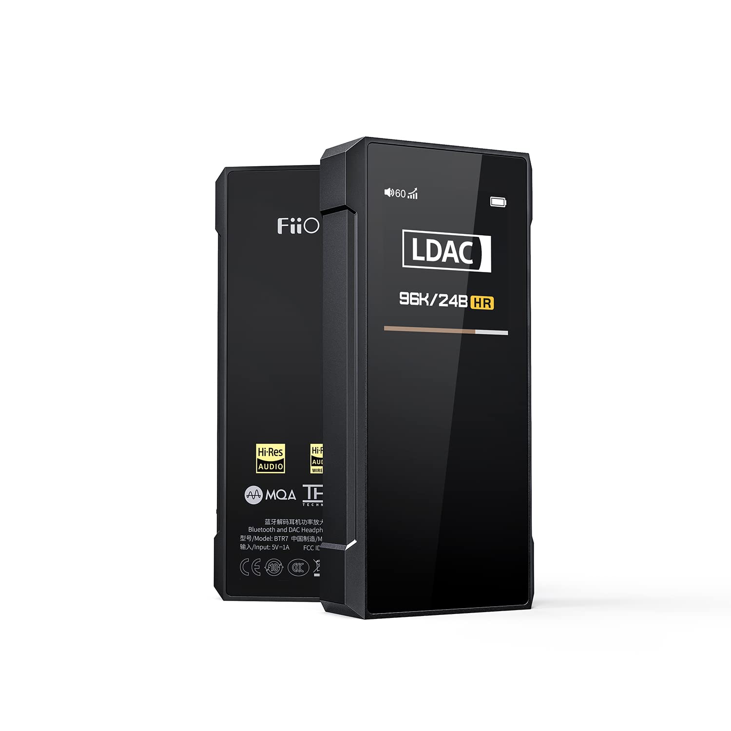 FiiO BTR7 Hi-Res Portable Bluetooth DAC & Headphone Amplifier - MQA/LDAC/aptX HD Support, 384K/32Bit DSD256 - Wireless Audio Receiver for Smartphones, PC, Car & Home Theater Systems (Perfect for Commuting, Gaming & Audiophile Listening)