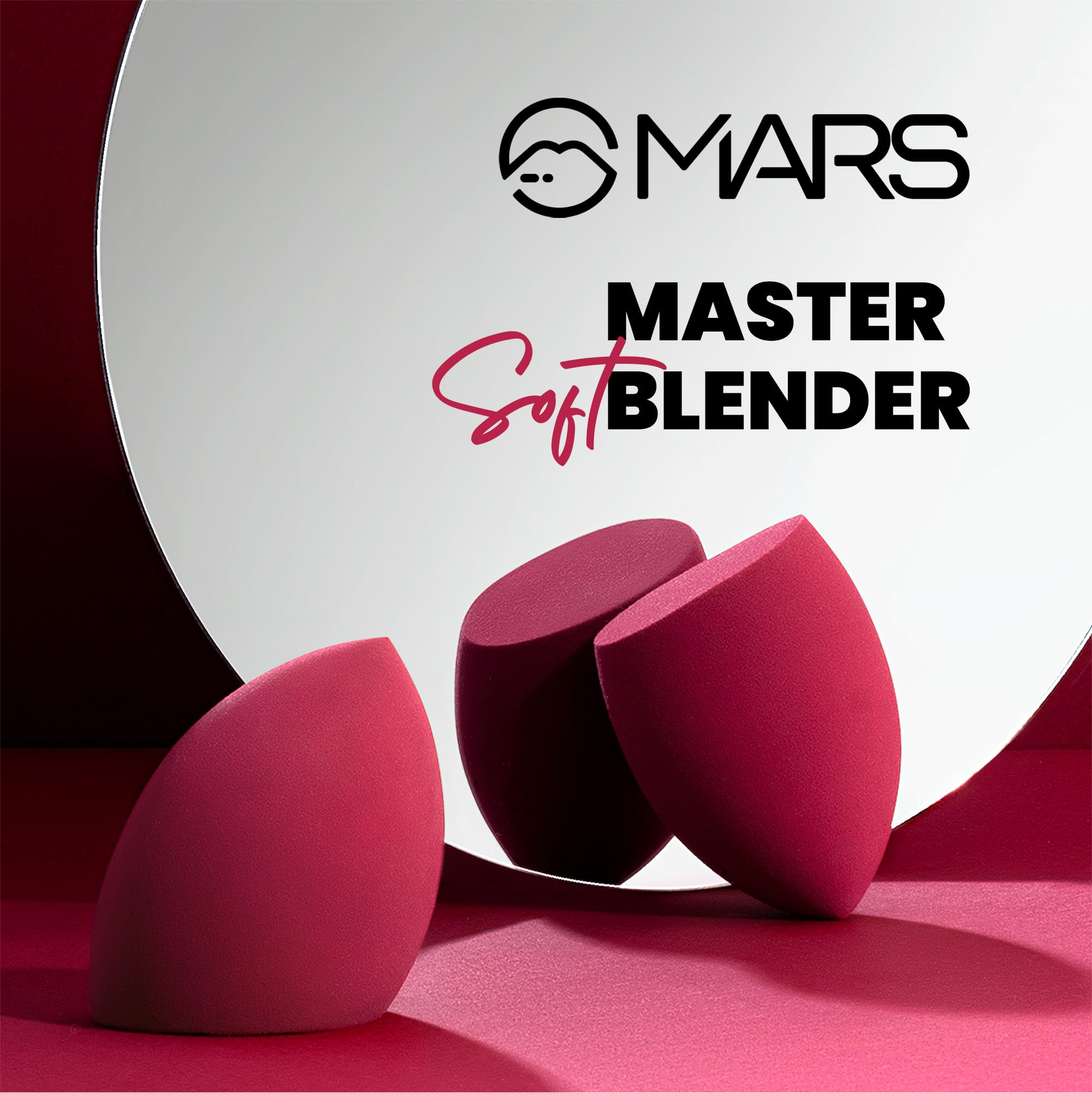 Professional MARS Master Blender Makeup Sponge - Dual-Sided Flat & Slant Design for Precision Application | Premium Durable Material with Low Absorption | Perfect for Foundation, Concealer & Powder Blending (Beauty, Cosmetics, Makeup Tools)