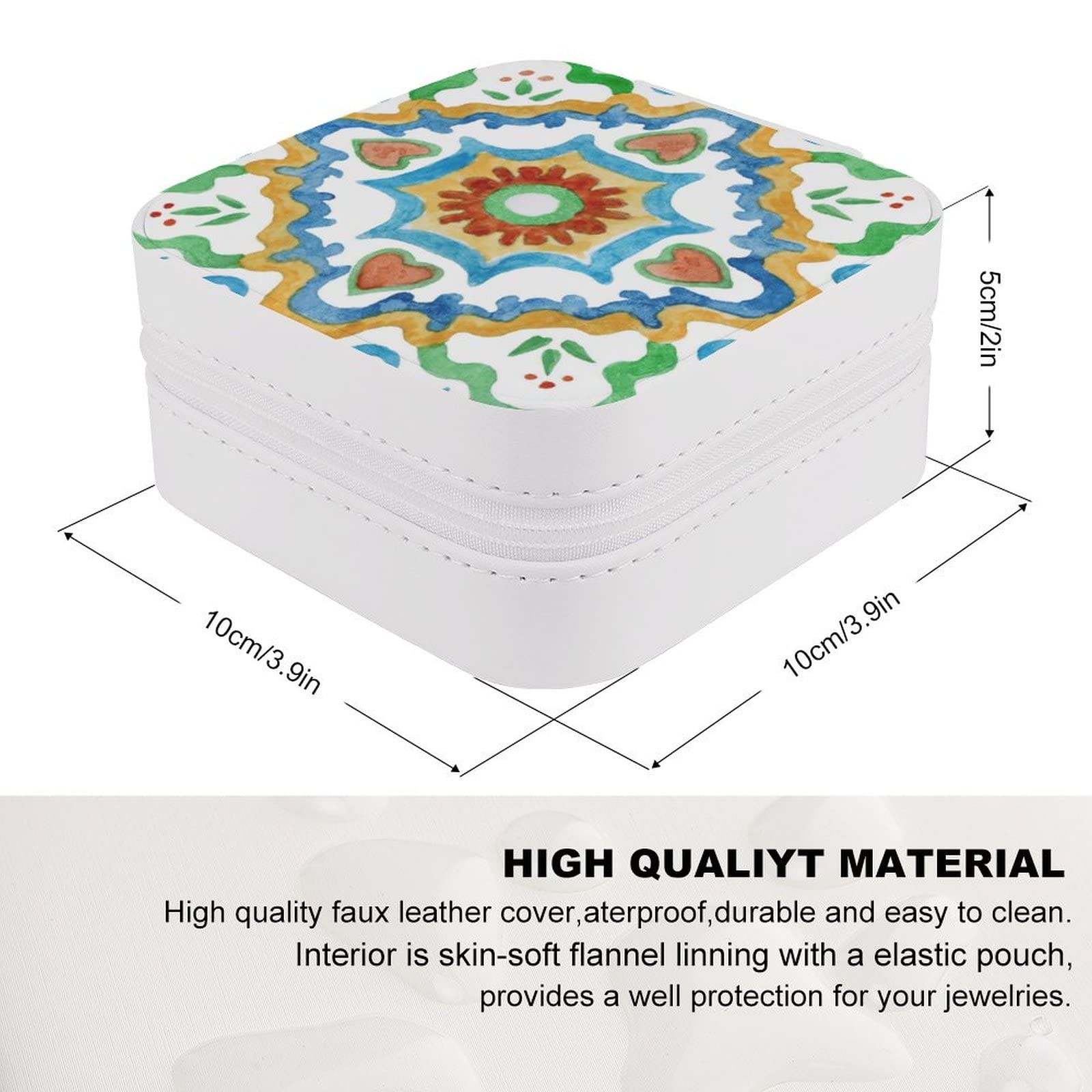 Women's PU Leather Jewelry Box - Compact Travel Jewelry Organizer Case for Rings, Earrings, Necklaces & Bracelets | Perfect for Travel, Home Storage & Gift Giving