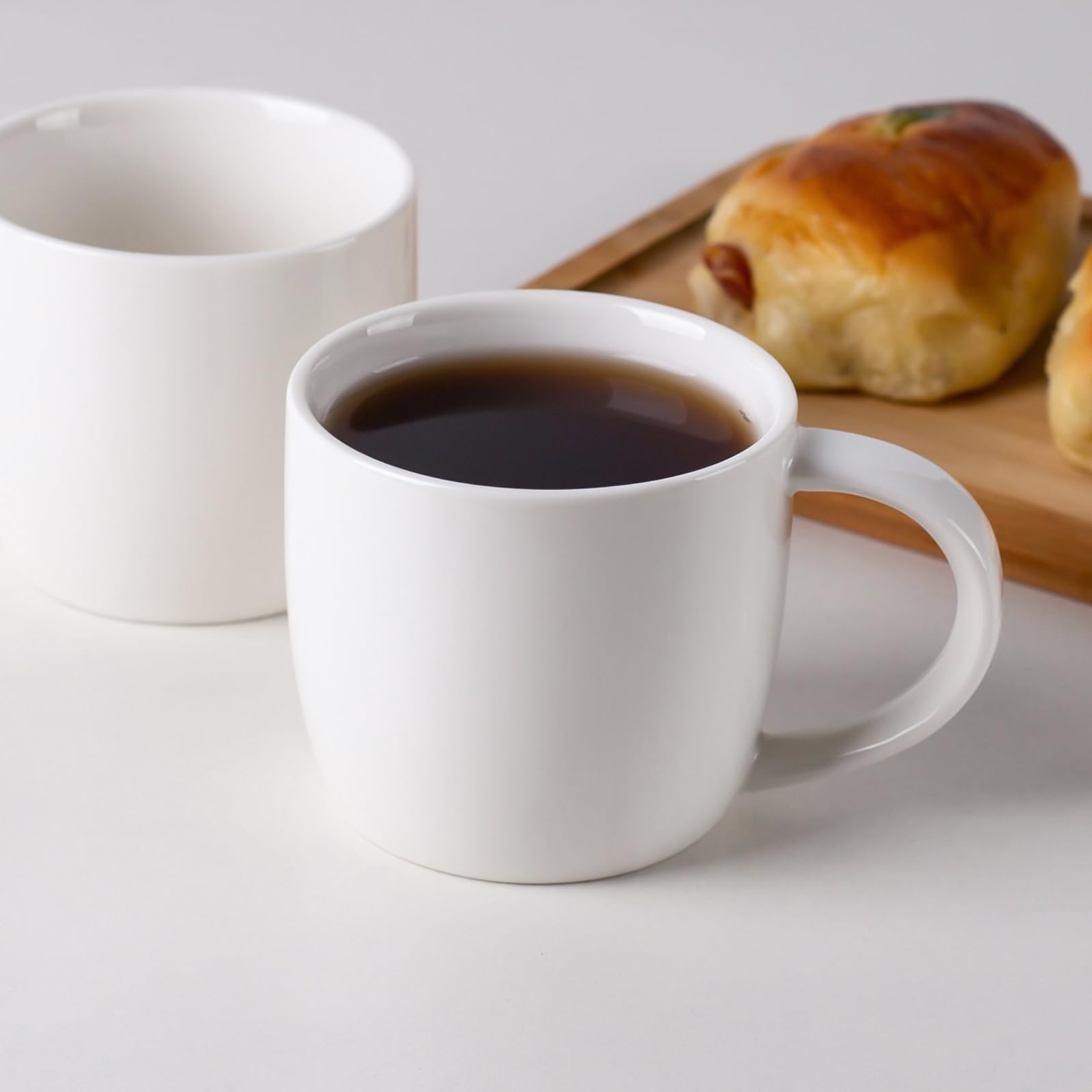 Premium Ceramic Cappuccino Cups Set of 2 - 8 oz White Coffee Mugs for Espresso, Latte & Hot Drinks - Perfect for Home, Cafe & Gifts