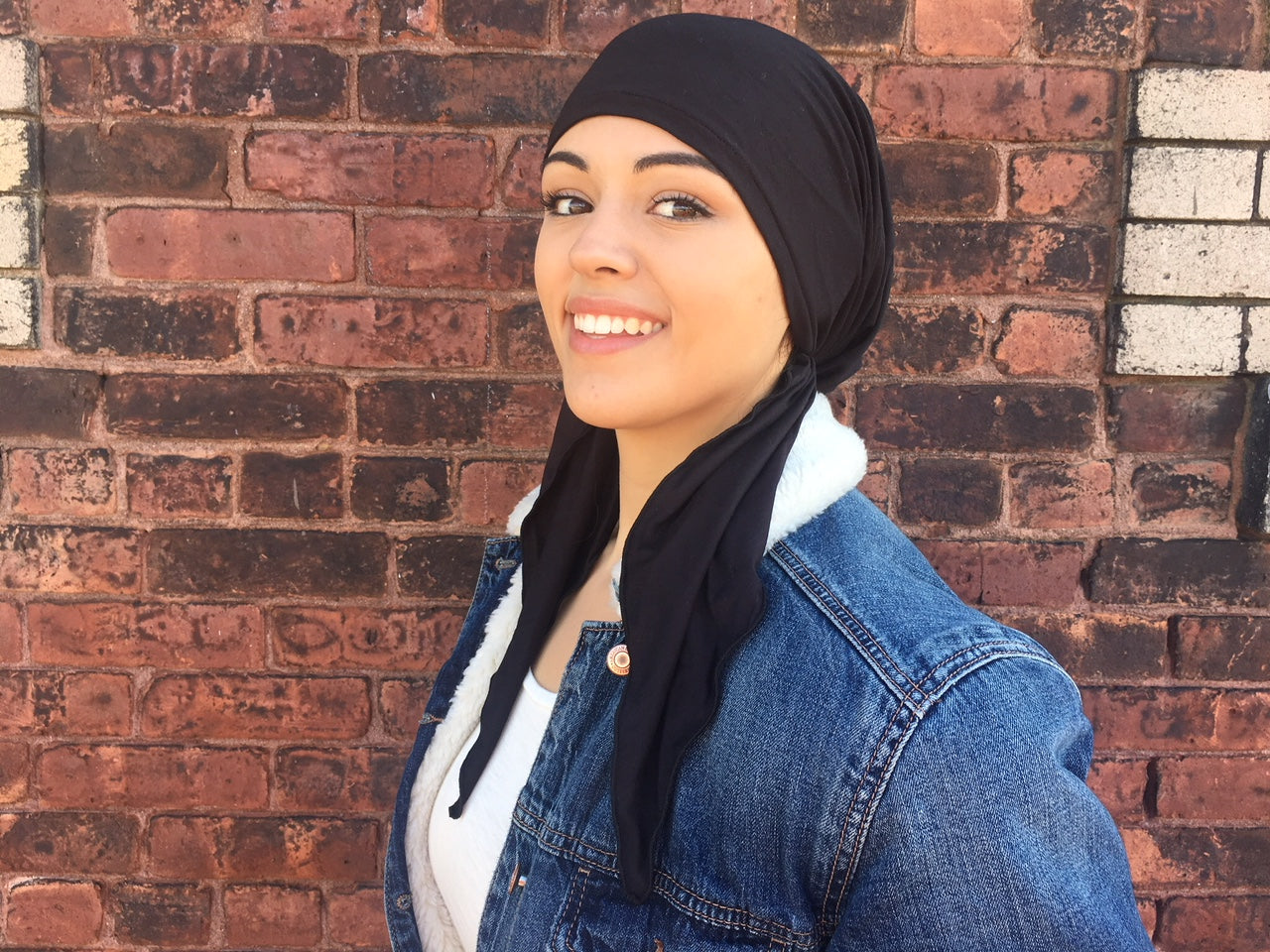 Lightweight Black Lycra Spandex Hijab Scarf - Pre-Tied Muslim Head Cover with 12 Inch Ties for Women | Perfect for Daily Wear, Prayer, Work & Outdoor Activities