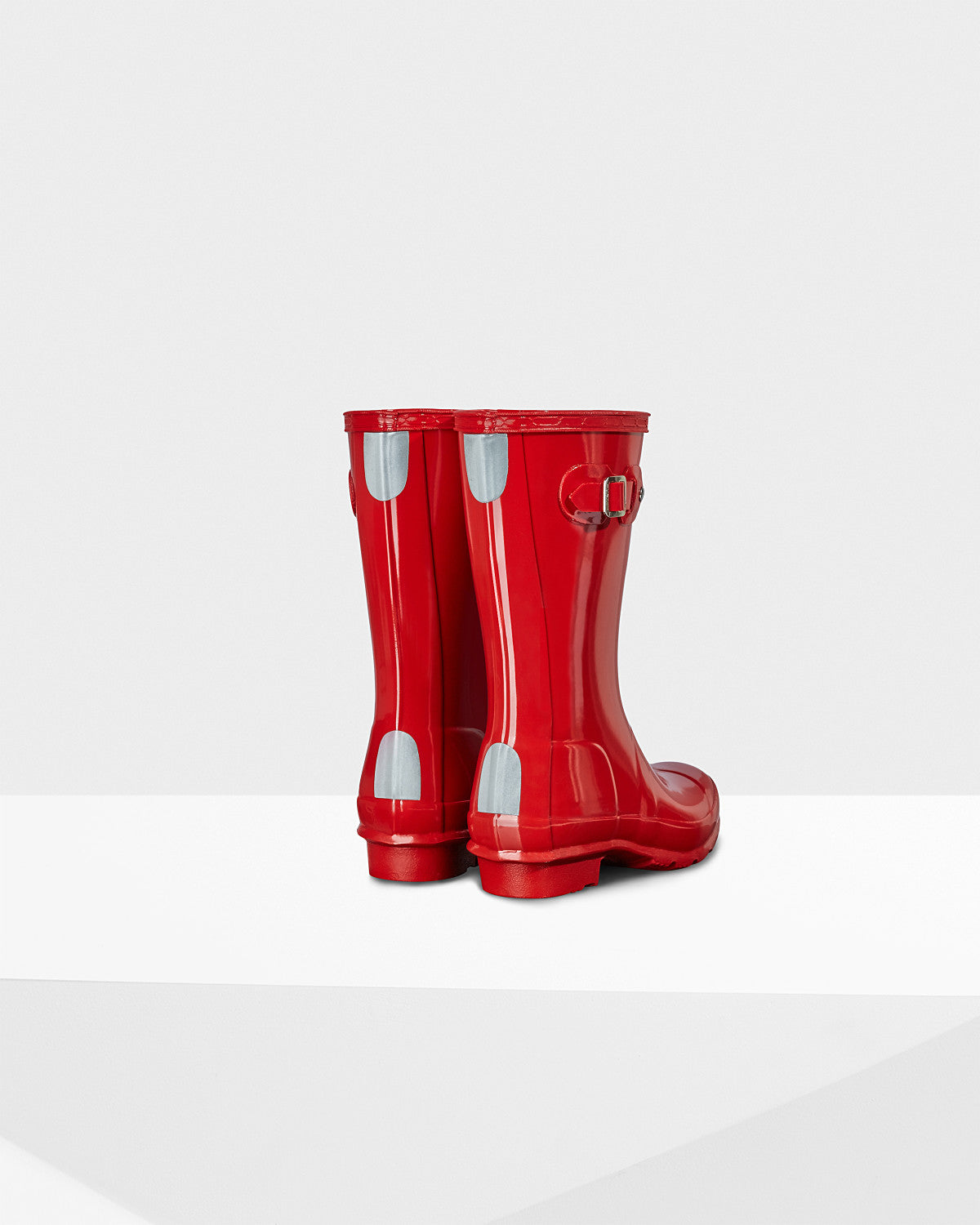 Hunter Original Kids Gloss Rain Boots - Military Red - Waterproof & Comfortable for Outdoor Play, Puddle Jumping & School Days