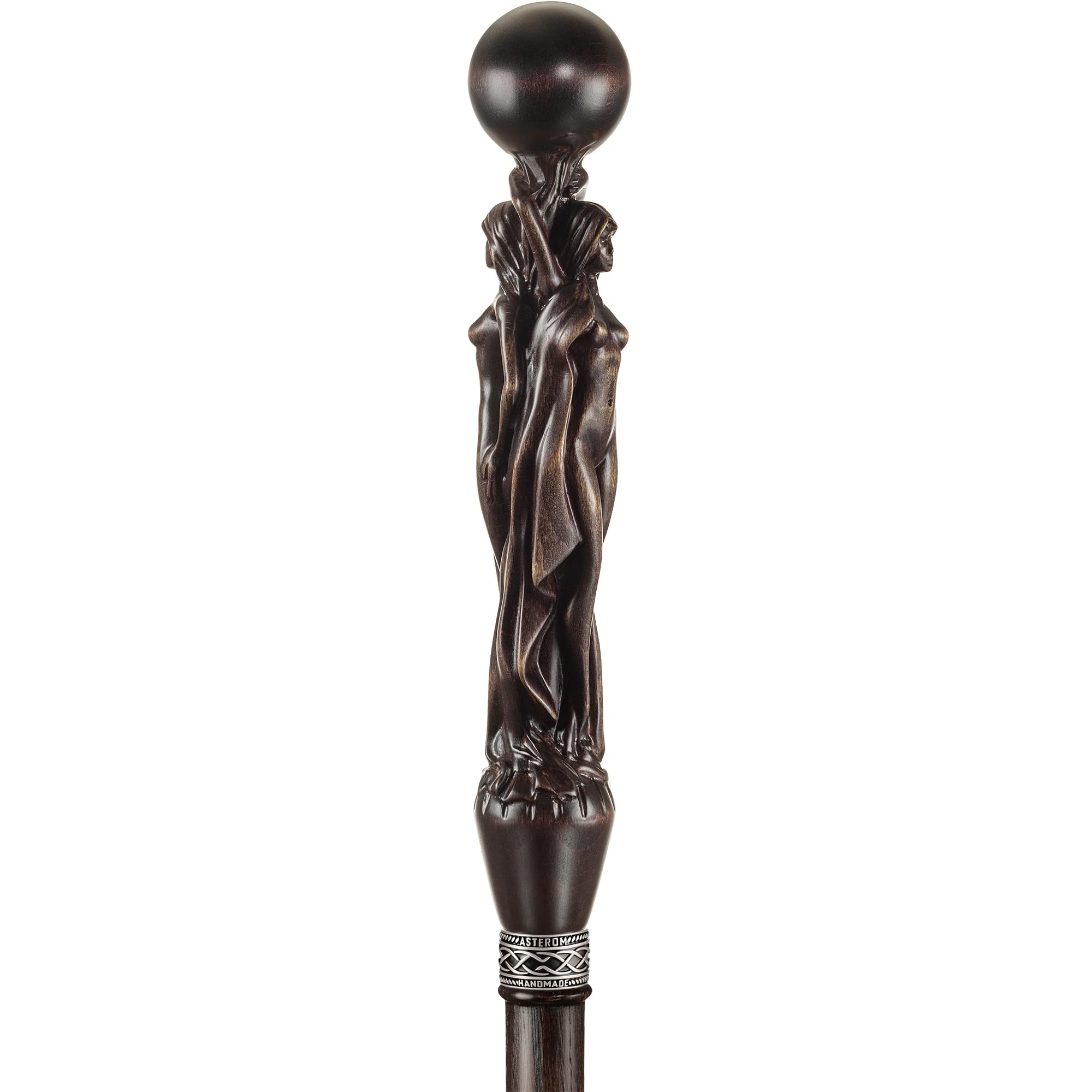 Handcrafted Wooden Walking Cane for Men - Gemini Design - Unique Carved Walking Stick - Fashionable Mobility Aid for Seniors & Style-Conscious Gentlemen - Perfect for Hiking, Travel & Everyday Support