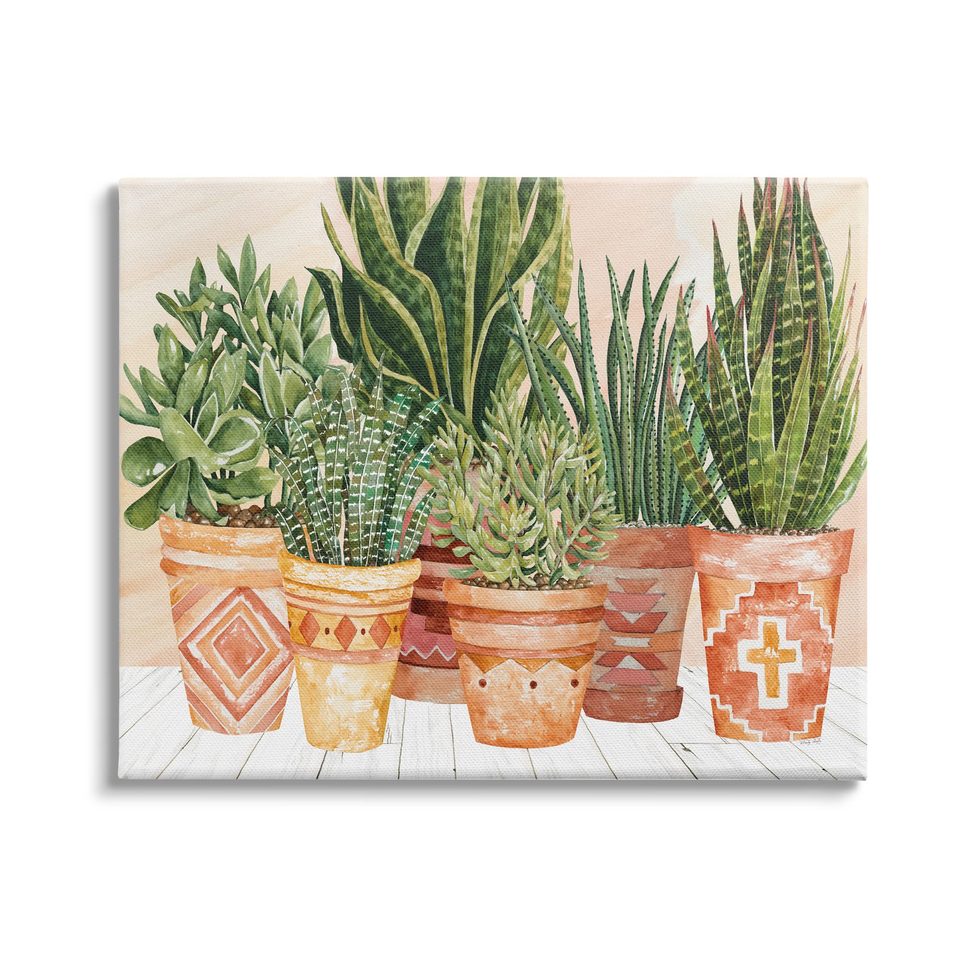 Stupell Industries Boho Style Indoor Plant Canvas Wall Art - 48x36 Inches Green Decor for Living Room, Bedroom & Office - Perfect for Home, Apartment & Workspace Decor