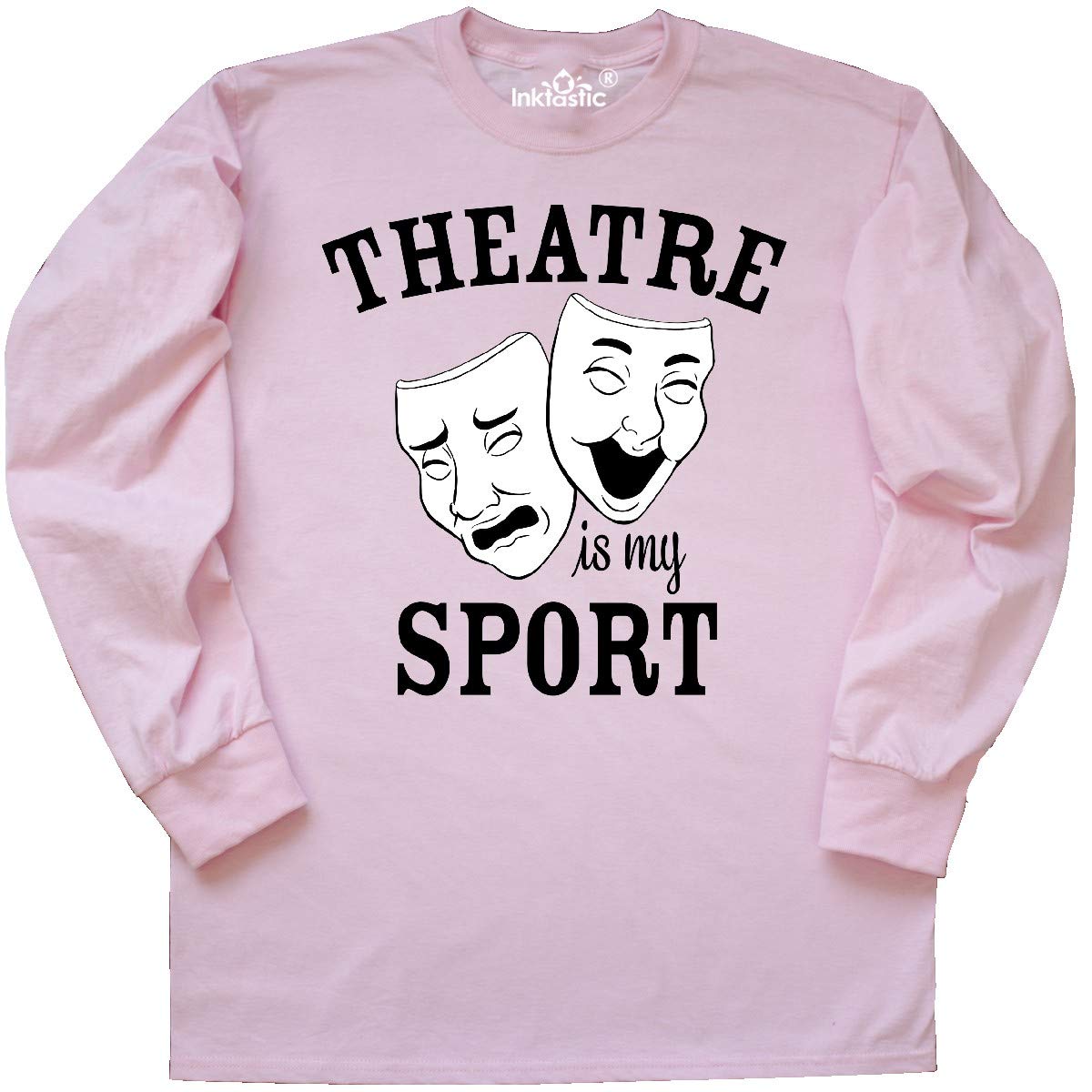 Inktastic Theatre is My Sport Stage Performance Black and White Long Sleeve T-Shirt for Actors, Performers & Drama Lovers - Perfect for Stage Plays, Rehearsals & Theatrical Events