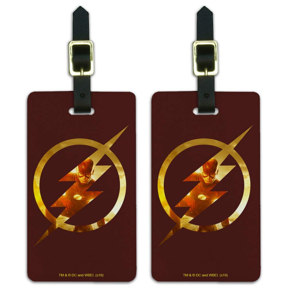 The Flash TV Series Logo Luggage ID Tags - Set of 2 Waterproof Carry-On Cards for Suitcases, Backpacks & Travel Bags | Perfect for Airports, Business Trips & Vacation Travel Accessories