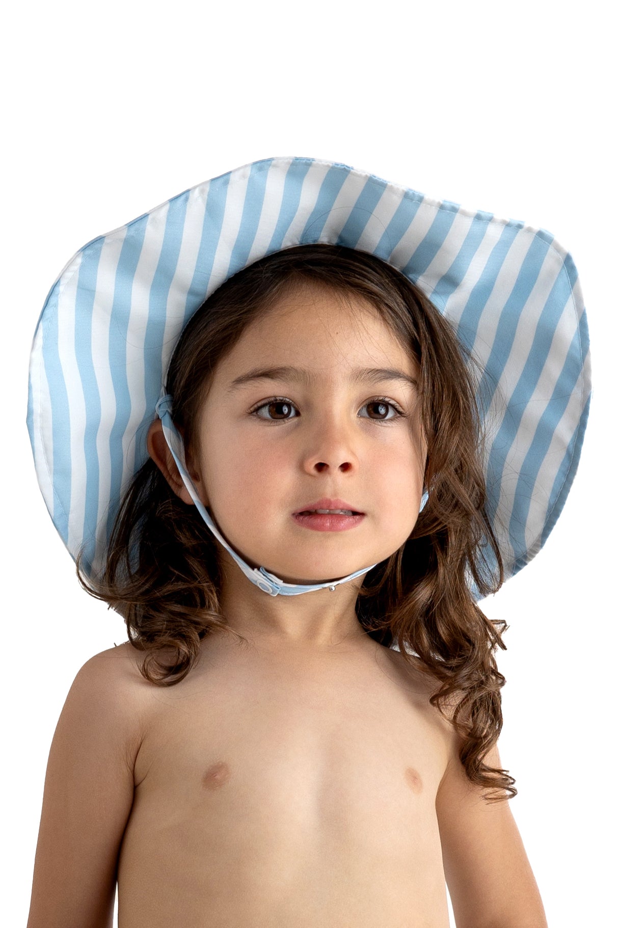 Blue Stripes Sun Hat for Women - UPF 50+ UV Protection Wide Brim Beach Hat - Perfect for Outdoor, Travel, and Summer Vacation