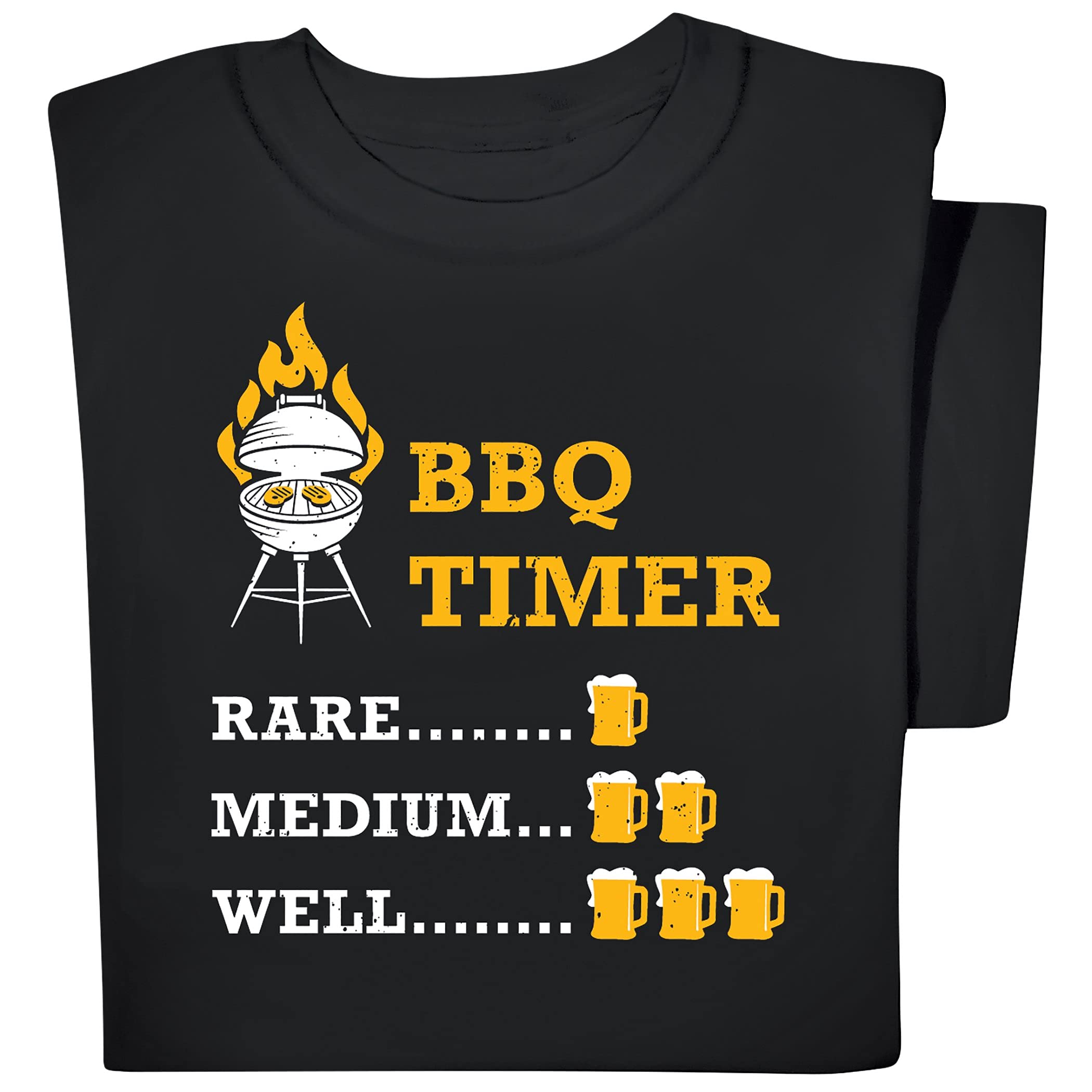 Soft Cotton BBQ Timer Black Short Sleeve T-Shirt for Men & Women - Comfortable Grilling & Outdoor Cooking Apparel - Perfect for Backyard BBQs, Picnics, and Summer Parties