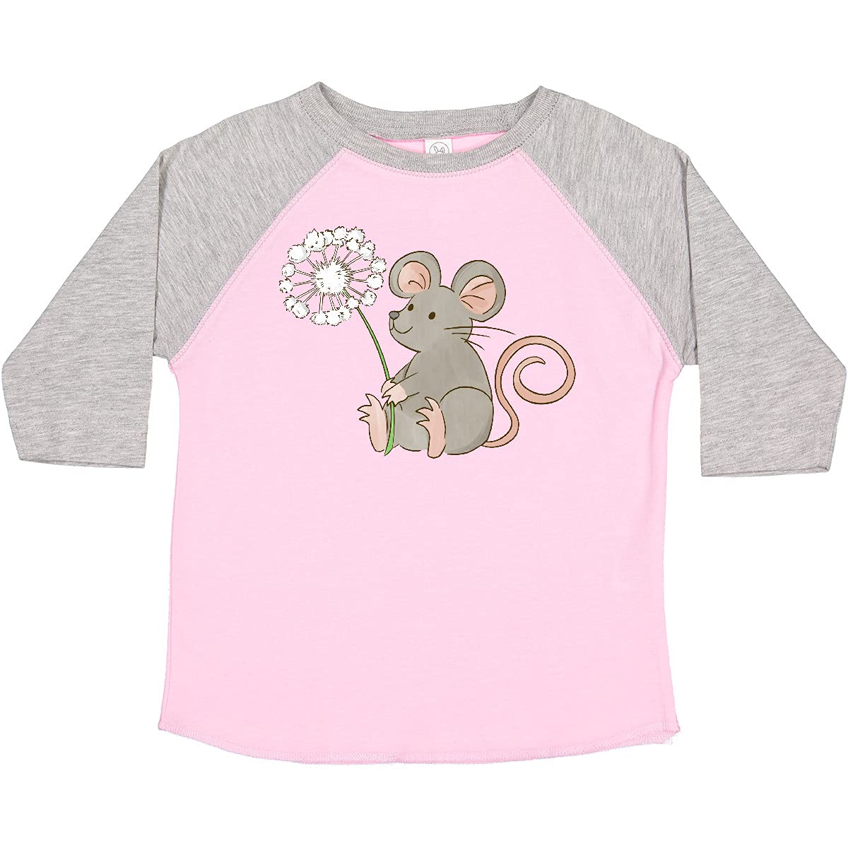 Inktastic Dandelion Mouse Toddler T-Shirt - Cute Cartoon Graphic Tee for Baby Boys & Girls - Soft Cotton Kids Shirt for Playdates, Daycare & Family Photos