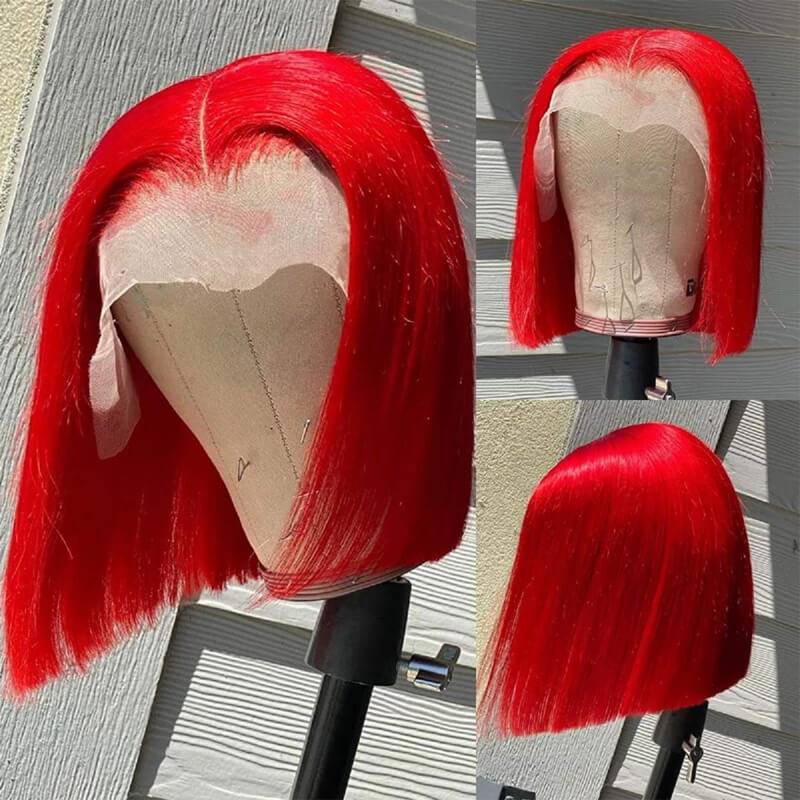 Eullair Blonde Straight Short Bob 13x4 Lace Front Wig - 100% Human Hair for Women & Girls | Summer Fashion, Cosplay, Daily Wear & Special Occasions