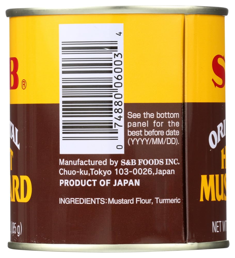 S&B Mustard Powder, 3 oz (Pack of 12) | Premium Japanese Mustard for Cooking, Baking & BBQ | Ideal for Sauces, Marinades & Salad Dressings