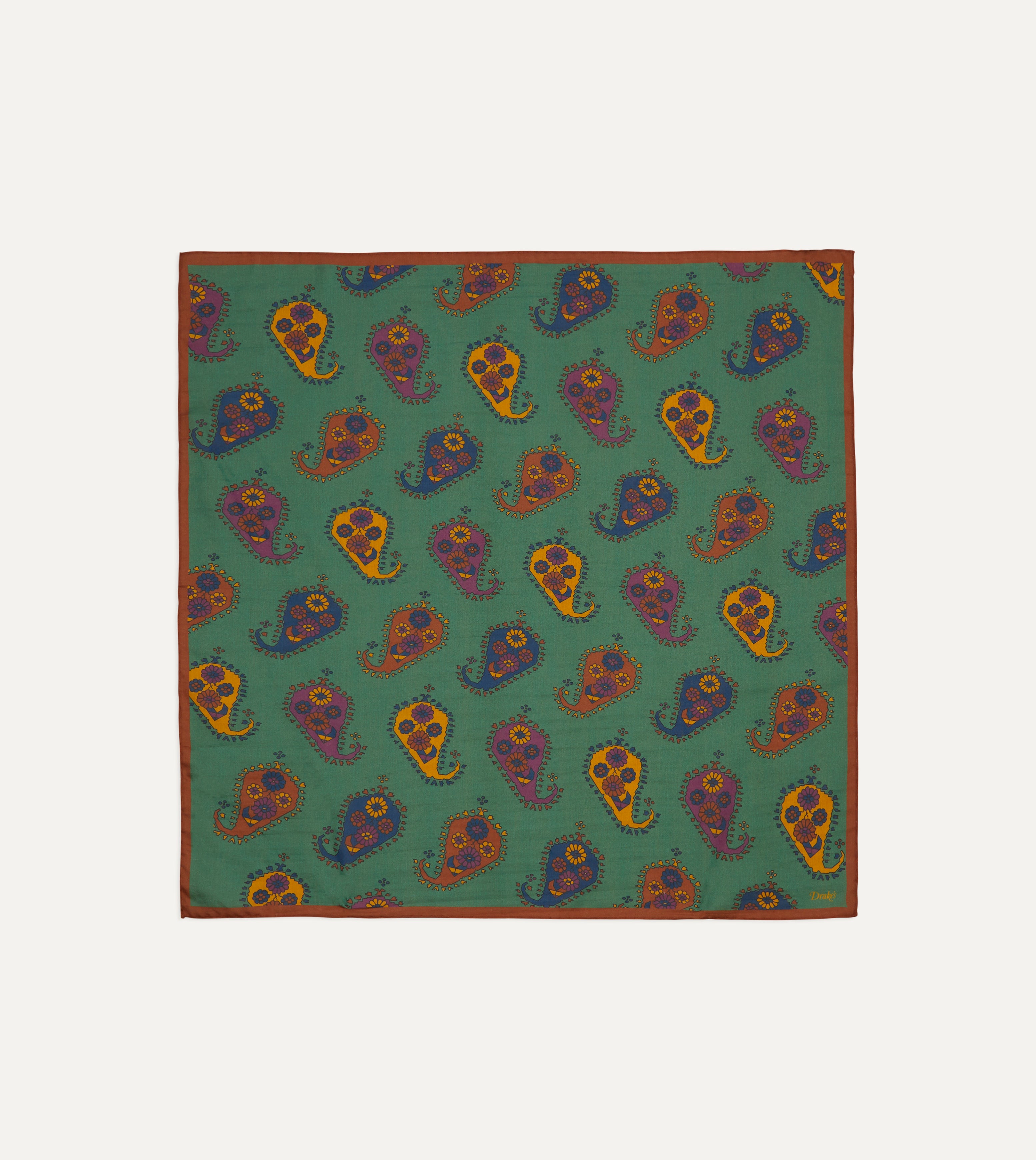 Stylish Green Flower Paisley Print Silk Cotton Bandana Scarf - Fashion Accessory for Women, Men & Outfits - Perfect for Casual Wear, Head Wrap, Neck Scarf & Boho Style