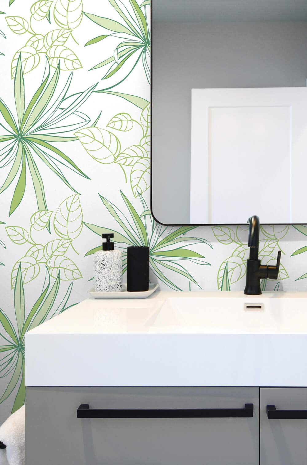 NextWall Spider Plants Peel and Stick Wallpaper - Green Self-Adhesive Removable Wallpaper for Home Decor, Nursery, Bedroom & Office | Easy to Install & Remove