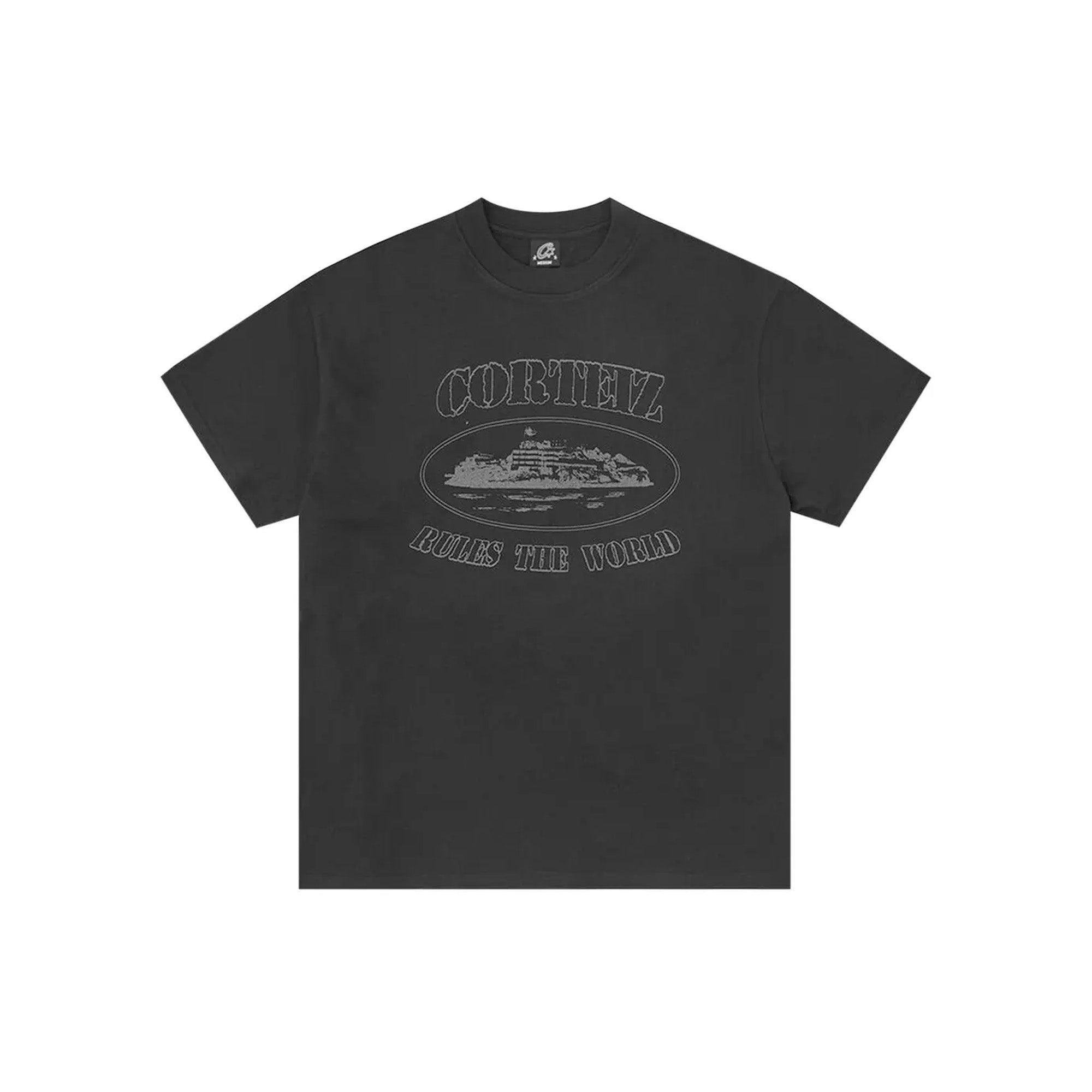 Corteiz Reflective Alcatraz Tee 'Triple Black' (2023) - Stylish Streetwear T-Shirt for Men | Perfect for Night Outfits, Urban Fashion & Casual Wear