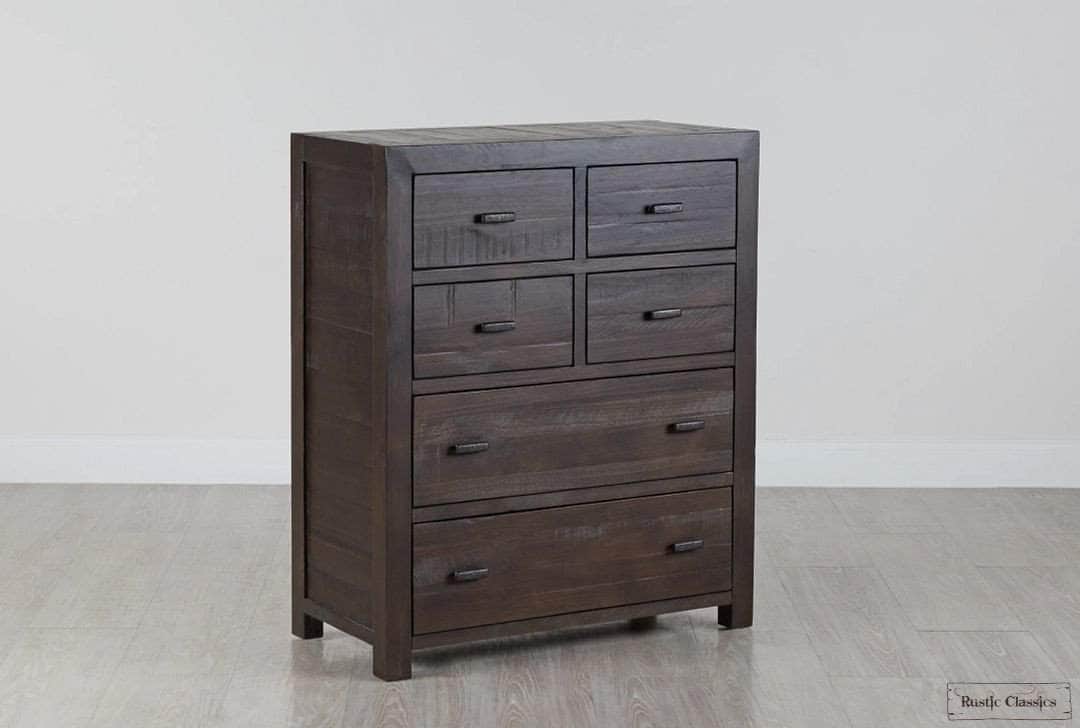 Whistler Reclaimed Wood 6-Drawer Dresser - Rustic Brown Solid Wood Chest for Bedroom & Living Room Storage | Farmhouse & Industrial Style Furniture for Home Decor