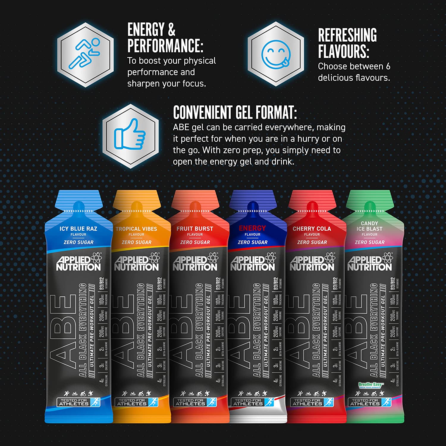 Applied Nutrition ABE Pre Workout Gel - 20 Pack x 60g | Energy Booster for Gym & Fitness | Perfect for Bodybuilding & Intense Training