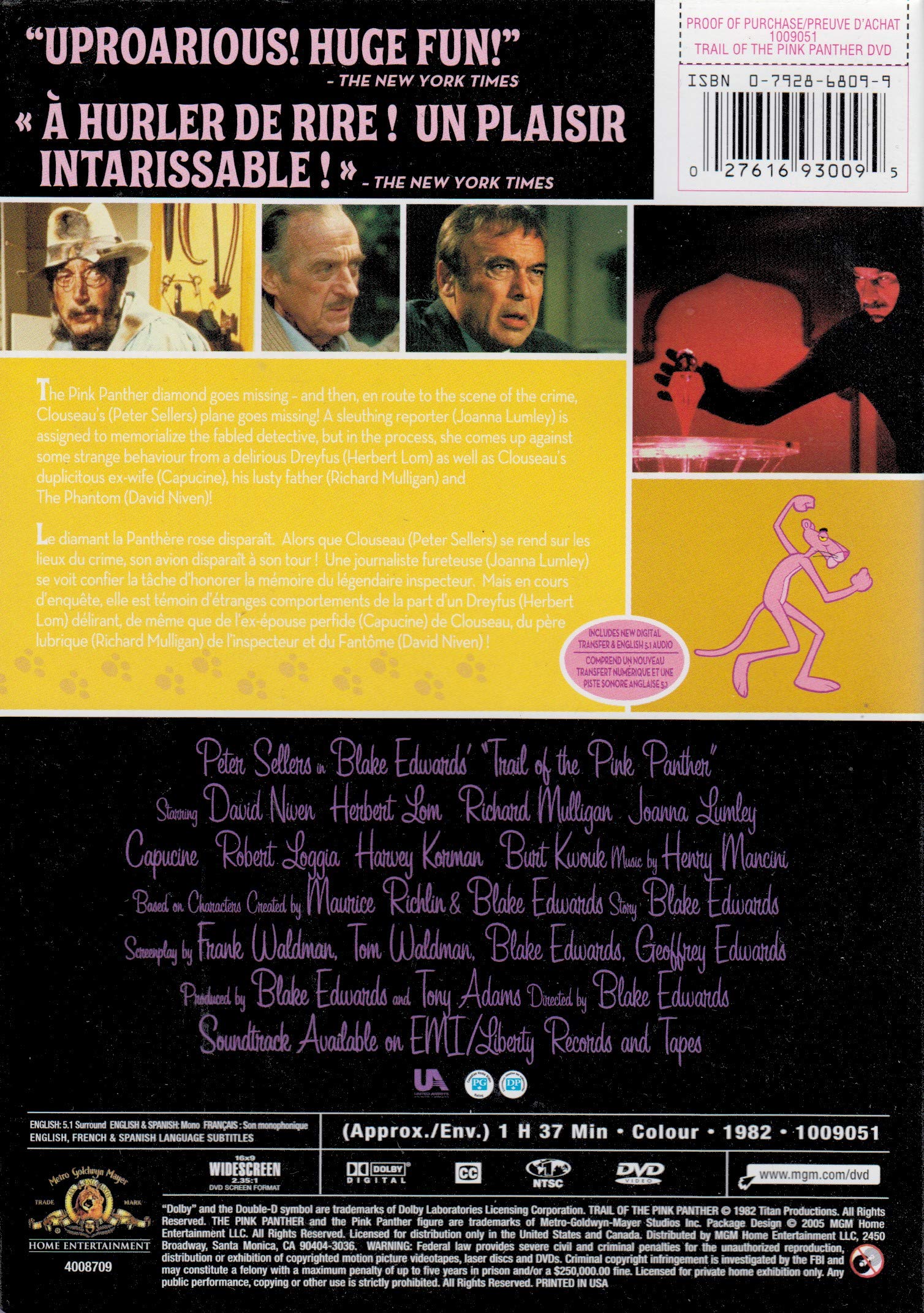 Trail of the Pink Panther DVD - Classic Comedy Movie with Bonus Movie Cash | Perfect for Movie Nights & Collector's Gifts