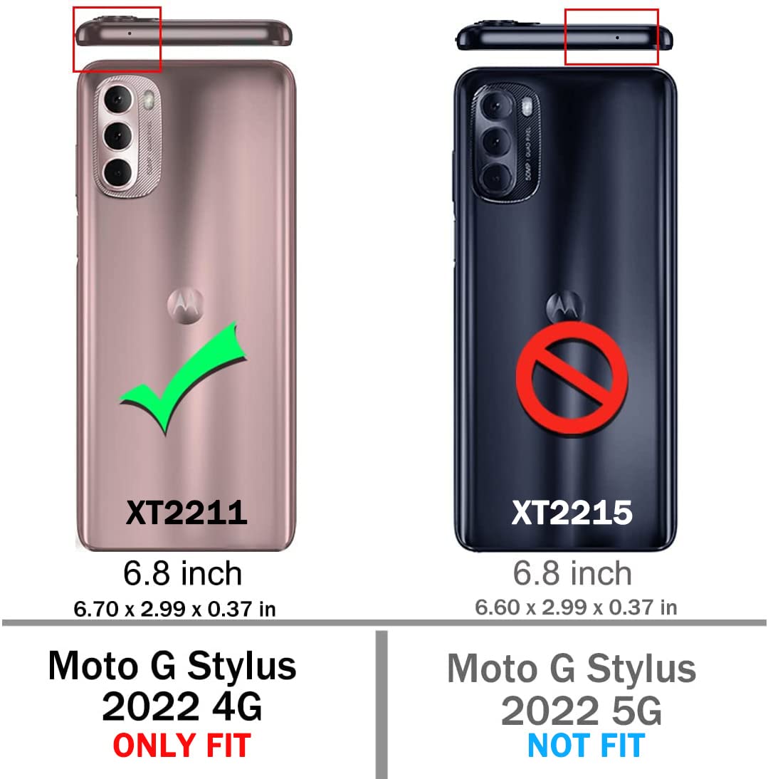 LeYi Shockproof Dual Layer Protective Case for Moto G Stylus 4G 2022 (Black) - Includes 2 Pack Screen Protectors, Hard PC Textured Back & Soft Bumper Cover - Perfect for Daily Use, Work, and Outdoor Activities
