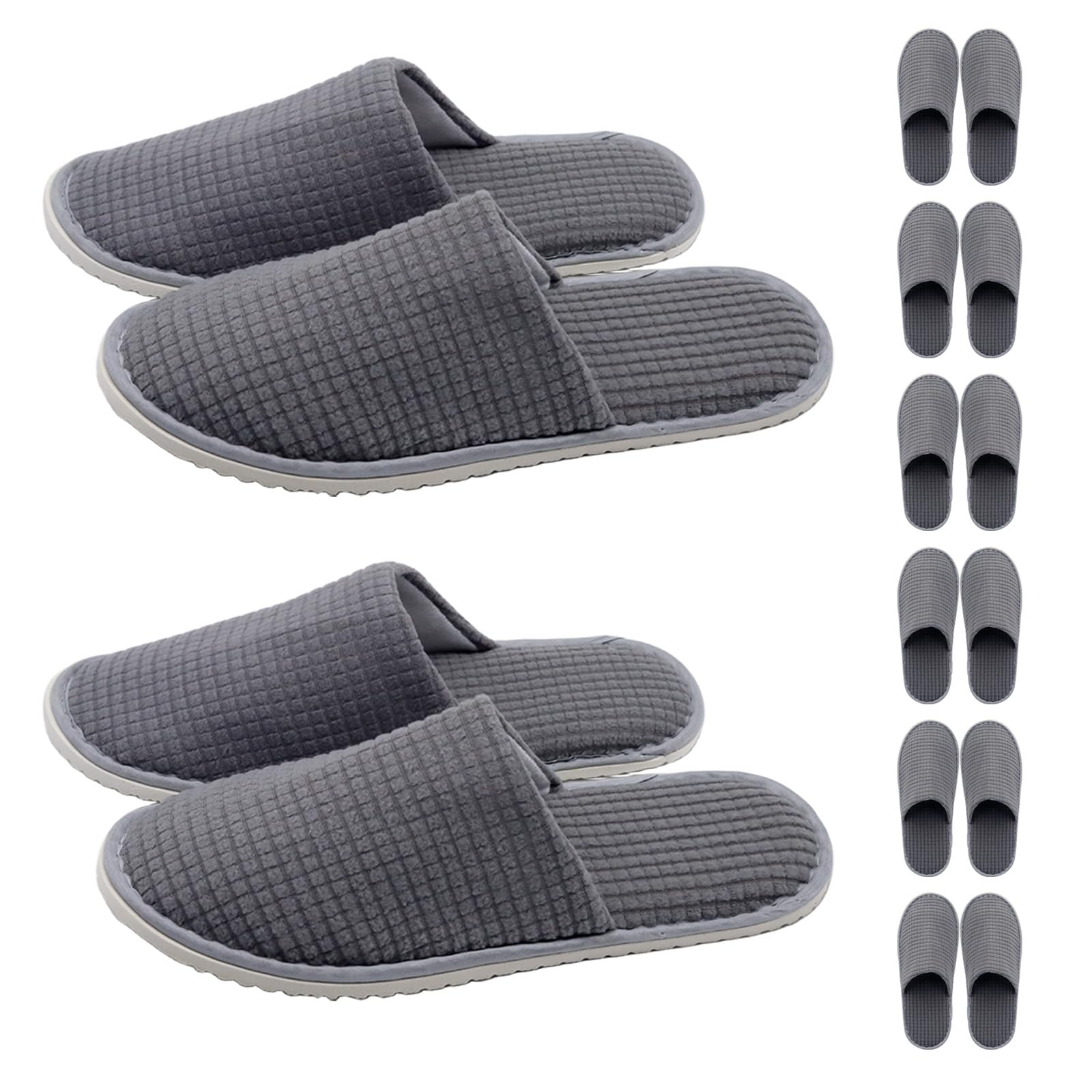 **8 Pairs Disposable Non-Slip Polar Fleece Slippers for Hotel, Spa, Travel - Washable & Reusable Guest Slippers for Men & Women - Perfect for Bridal Showers, Home Use & Hospitality**