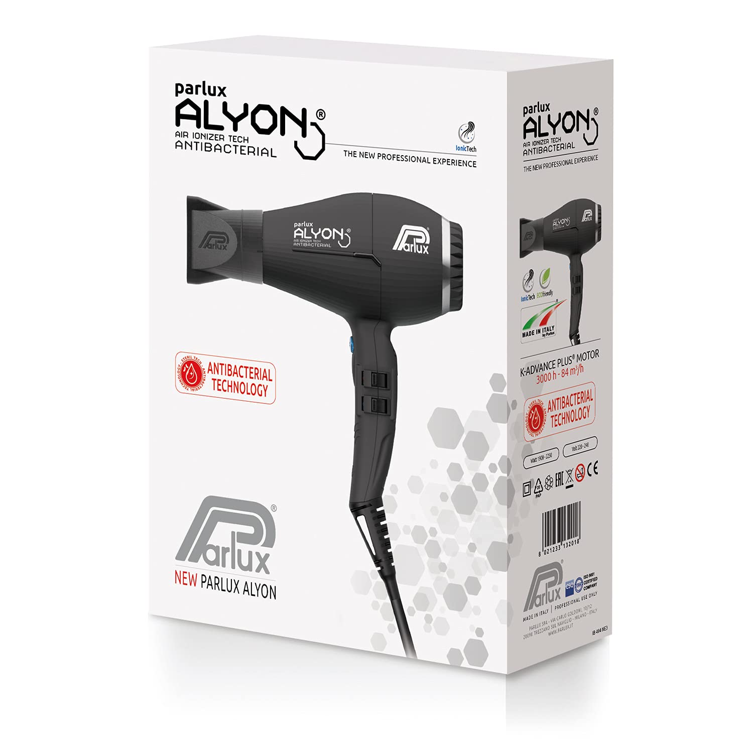 Parlux Alyon Professional Hair Dryer with Air Ionizer Technology - Fast Drying, Frizz Control for Salon-Quality Blowouts at Home