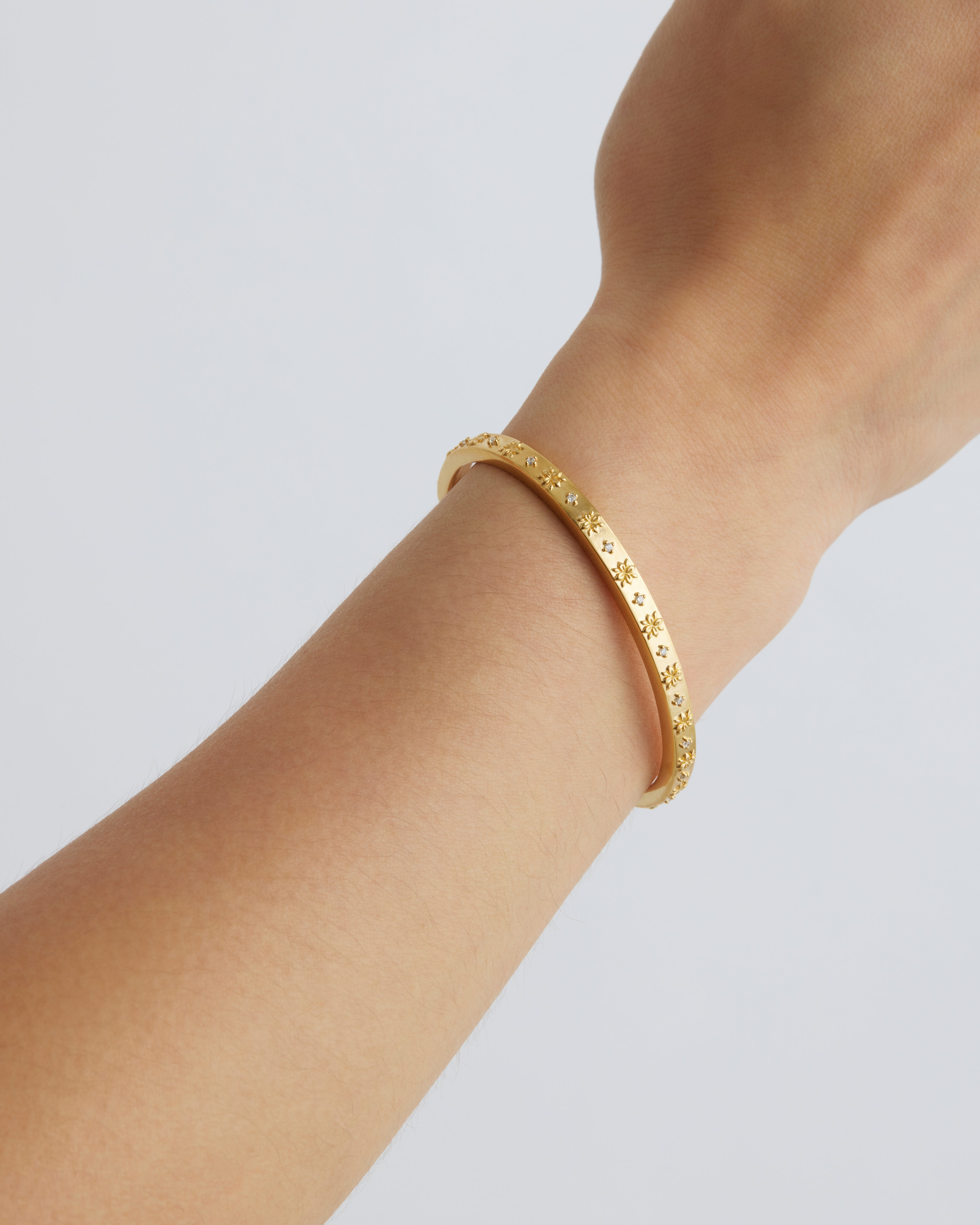 18K Gold Vermeil Endless Grace Cuff Bracelet - Elegant Stackable Bangle for Women, Dainty Minimalist Jewelry Gift for Her, Perfect for Weddings, Parties & Everyday Wear