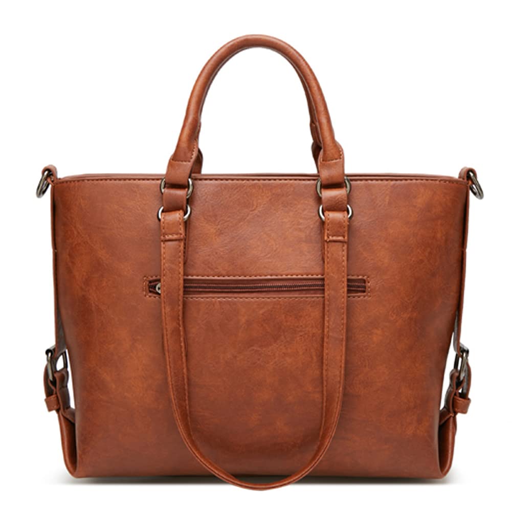 Stylish Large Capacity PU Leather Shoulder Bag for Women - Retro Crossbody Tote with Top Handle | Perfect for Work, Travel & Everyday Use