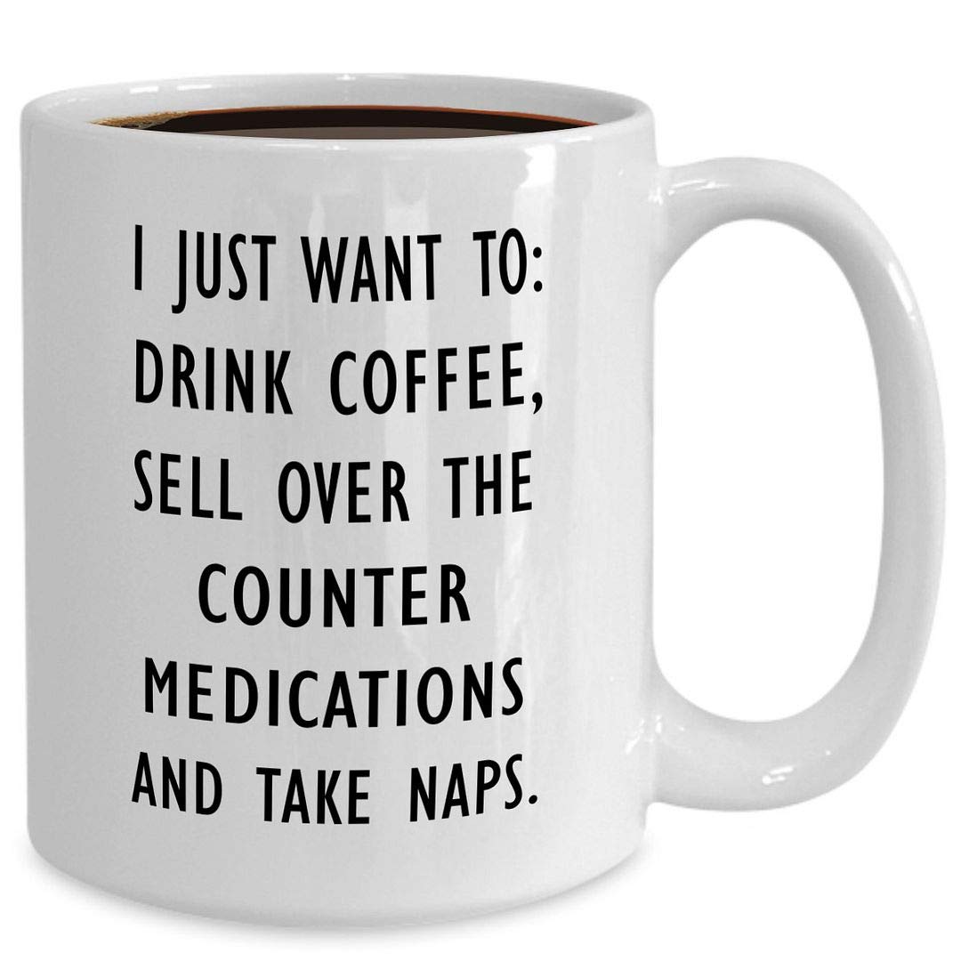 15oz Funny Pharmacist Coffee Mug - White Ceramic Tea Cup for Pharmacy, Doctor, Apothecary, Chemist & PharmD Professionals - Cute Gag Gift for Medical Workers - Perfect for Office, Break Room & Coffee Lovers