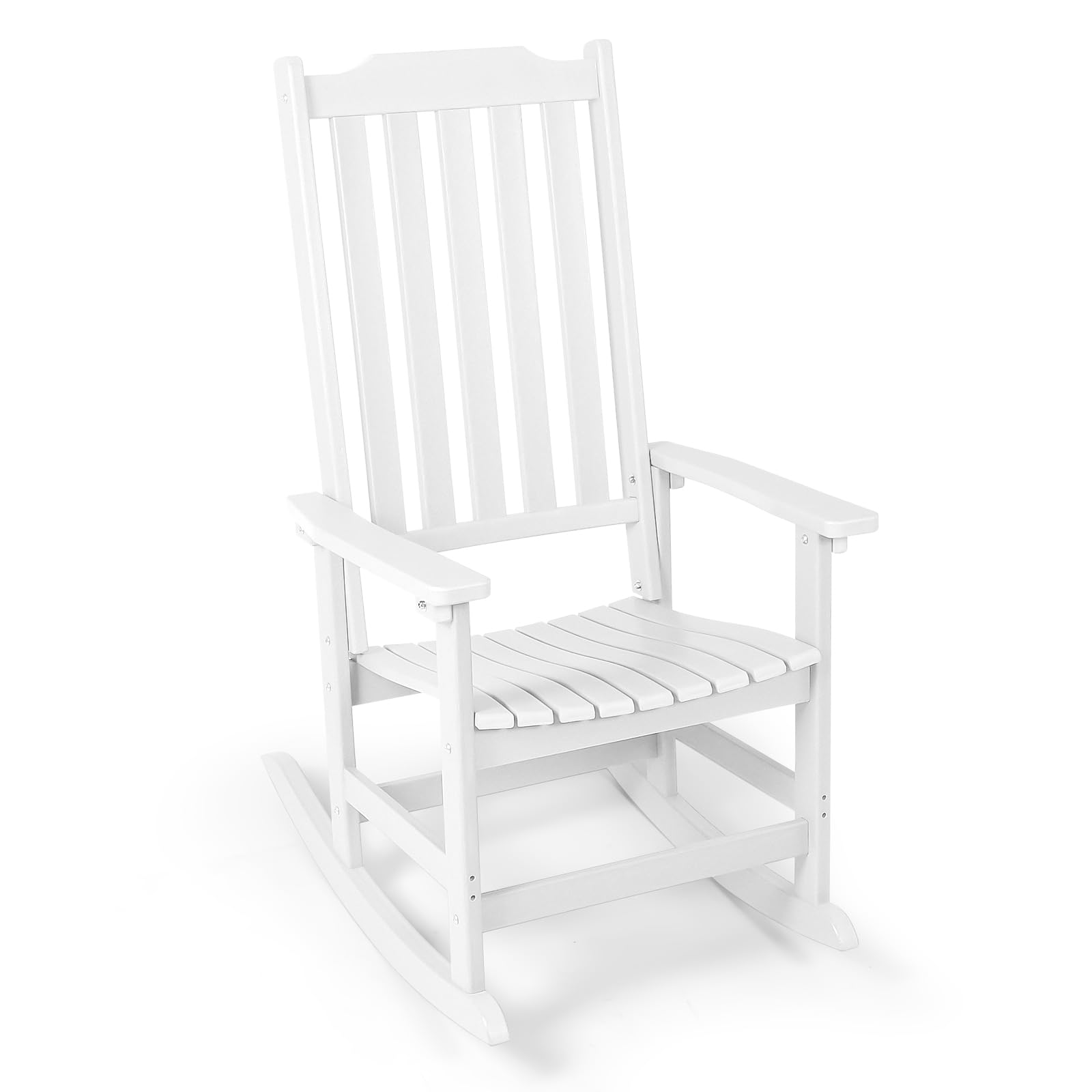 Outdoor Rocking Chair - Oversized All-Weather High Back Porch Rocker with Cushion | Durable Patio Rocking Chair for Garden, Deck & Backyard Relaxation