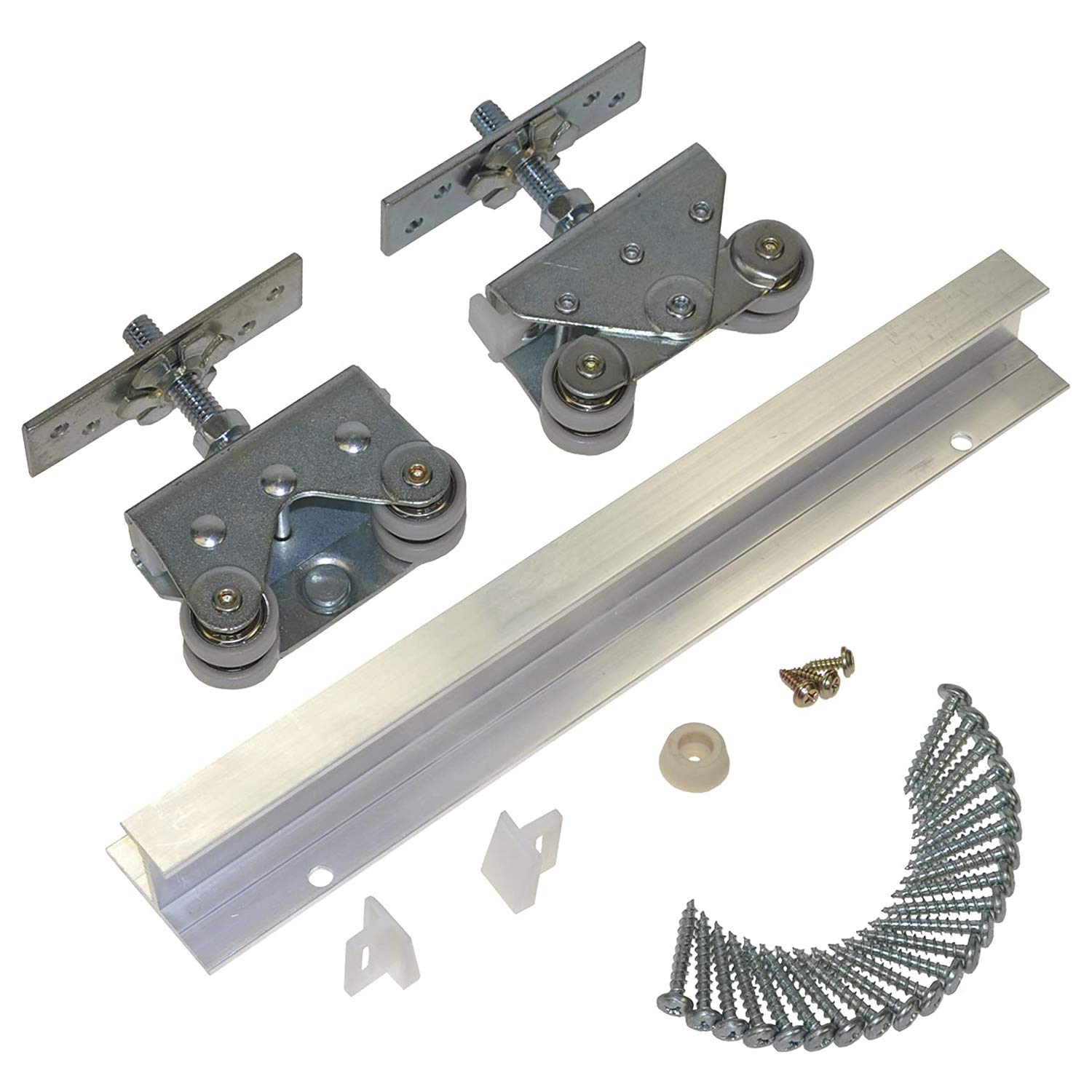 Johnson Hardware 200PD Heavy Duty Commercial Grade Pocket Door Hardware Kit - 72 Inch Sliding Door System for Office, Closet & Room Divider Installation