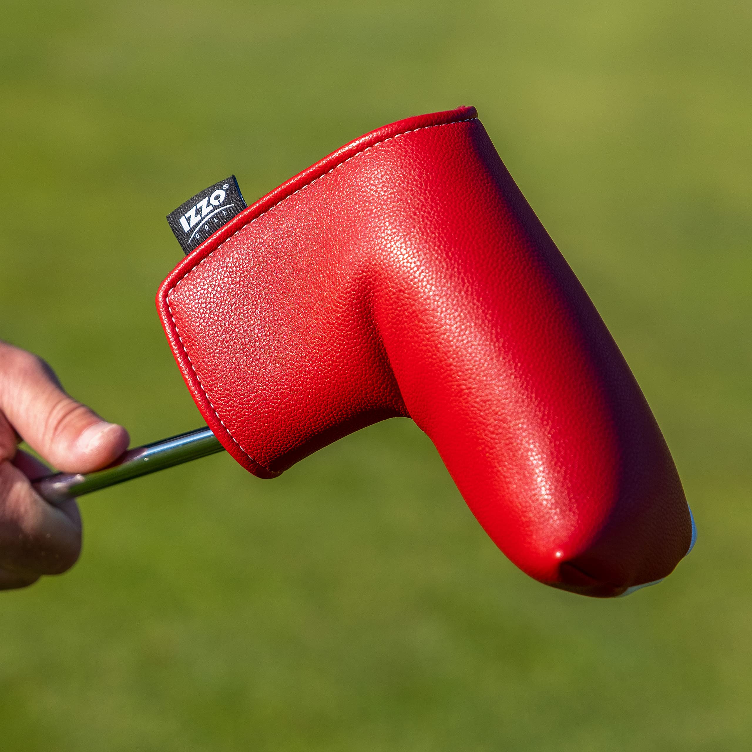 IZZO Golf Blade Putter Headcover - Premium Mallet Putter Cover in Maroon/White | Blade Style Head Cover for Golf Clubs | Perfect for Course Play & Practice Sessions