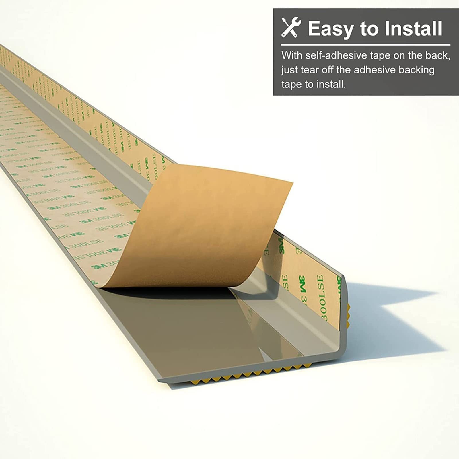 Non-Slip L-Shaped Stair Nosing Edge Trim - Self-Adhesive Rubber Stair Tread Protector with PVC Coating (Dark Coffee, 1-Piece) for Indoor/Outdoor Stairs, Steps & Landings - Anti-Slip Safety Solution for Homes, Offices & Commercial Spaces