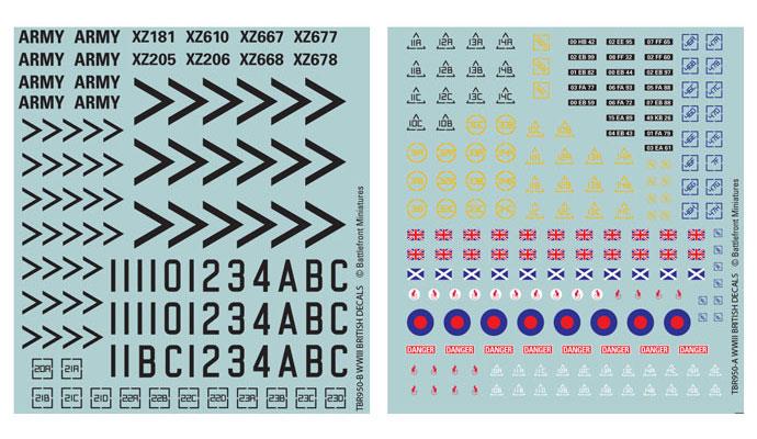 WWII British Military Decal Set - 4 Premium Waterproof Vinyl Decal Sheets for Models, Vehicles & DIY Projects | Perfect for Military Enthusiasts, Model Builders & History Lovers