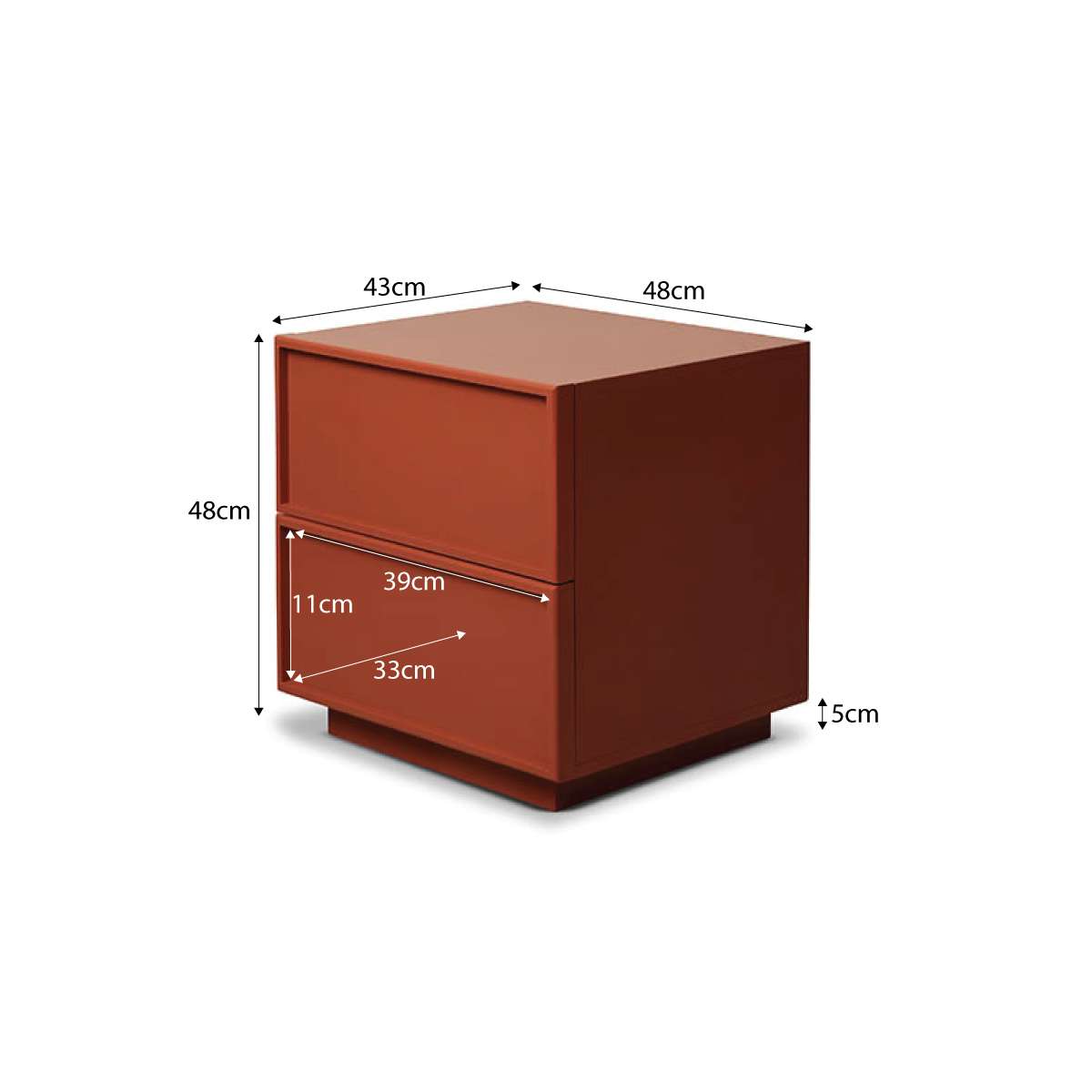 Modern Osaka Bedside Table with Brick Design - Stylish Nightstand for Bedroom, Living Room, or Office - Perfect for Storage and Decor