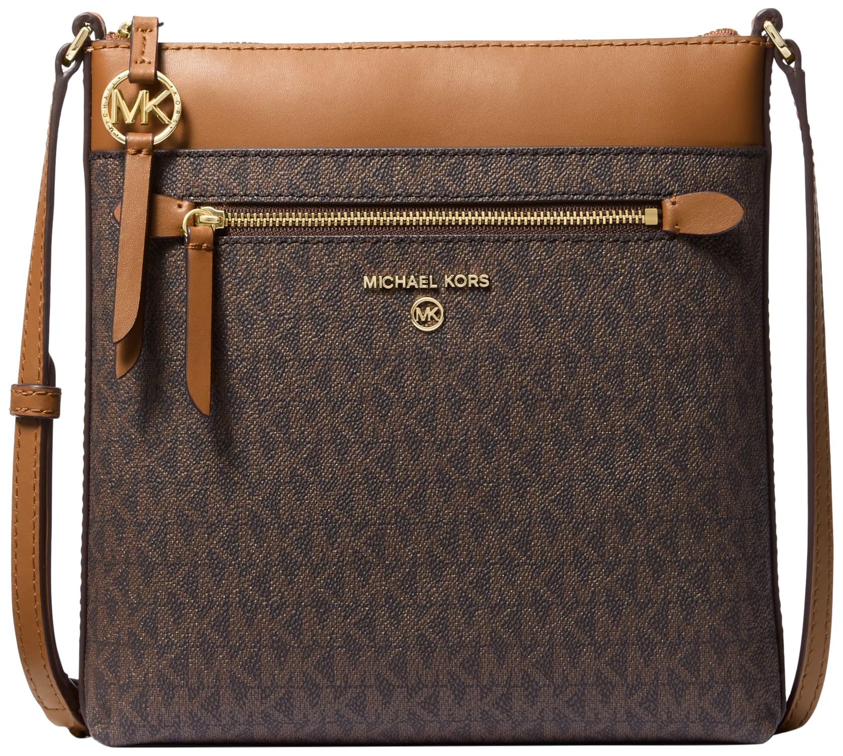 Michael Kors Jet Set Charm Small Flat Crossbody Bag for Women | Genuine Leather Shoulder Purse | Perfect for Everyday Use, Travel & Shopping