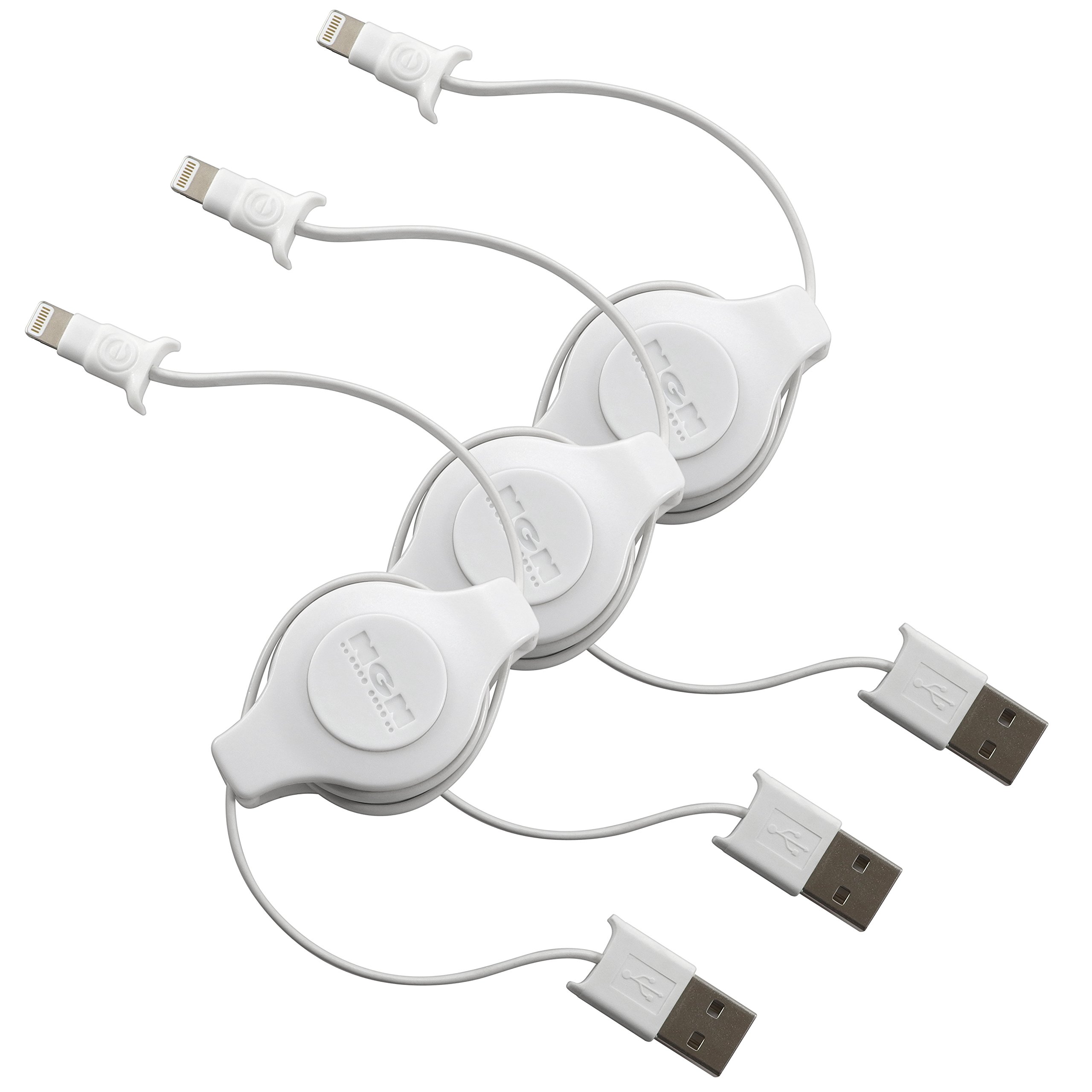 Apple MFi Certified Retractable Lightning to USB Cable (3.5ft) - Fast Charging & Sync for iPhone, iPad - Perfect for Travel, Home & Office Use
