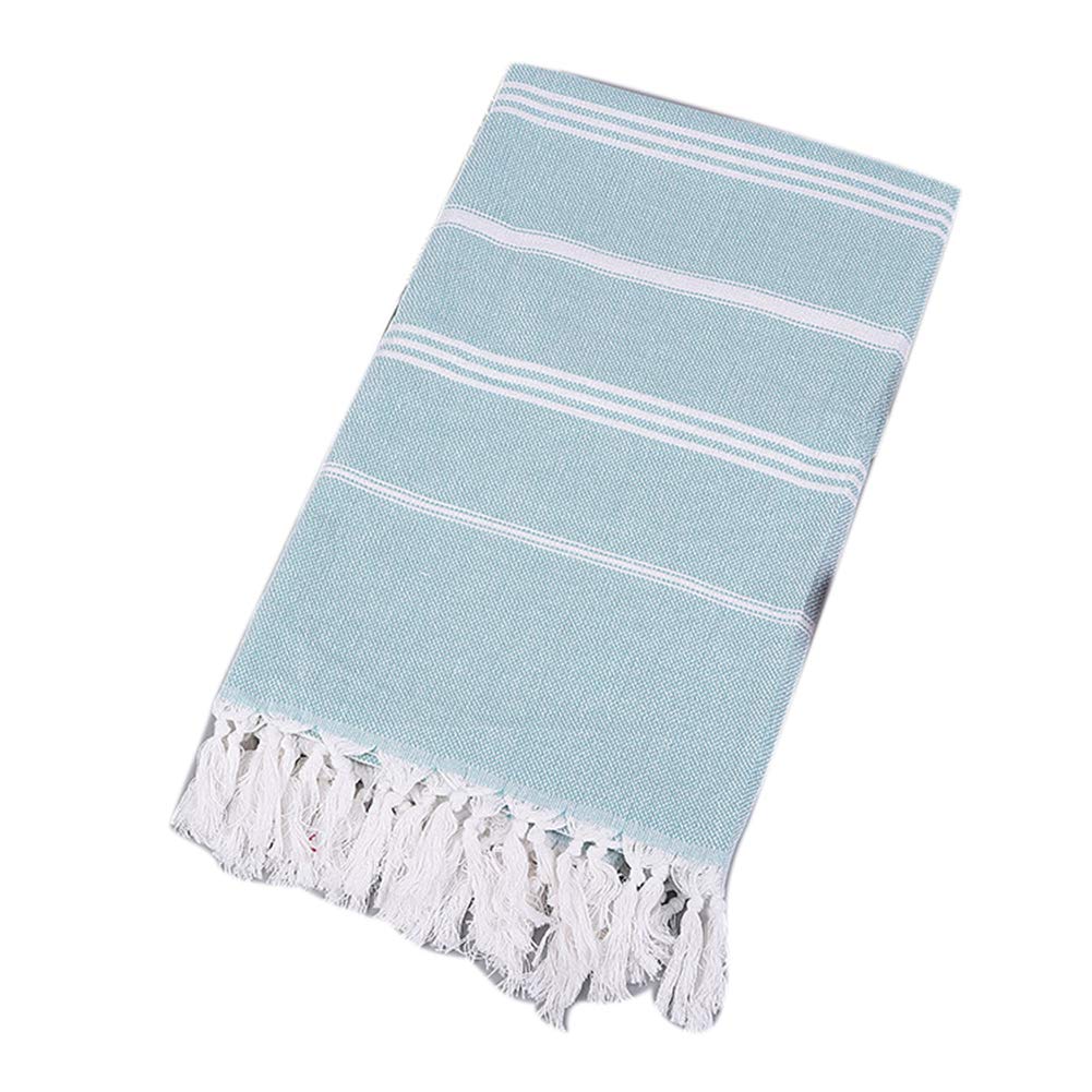 Premium Striped Cotton Beach Towel with Tassels - Soft Bath Towel, Versatile Blanket for Beach, Picnic, Yoga & Outdoor Activities | Quick-Dry & Lightweight